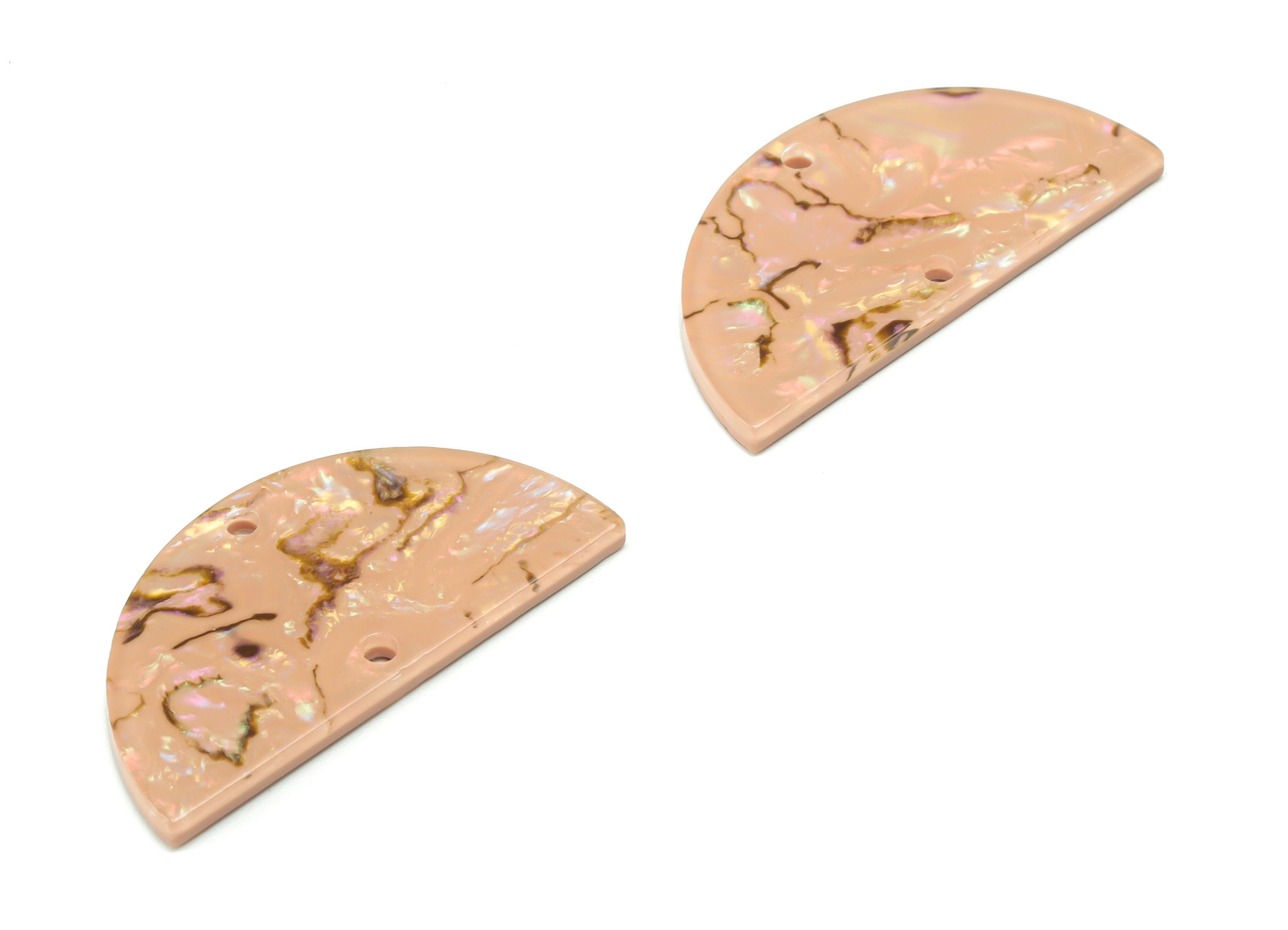 Acrylic D Earring Connector - Semi Circle Charms and Pendant - 2 Holes- Jewelry Supplies - Color Code:A723 - 33.46x16.8x2.39mm - AC1218-A723 - DOMEDBAZAAR