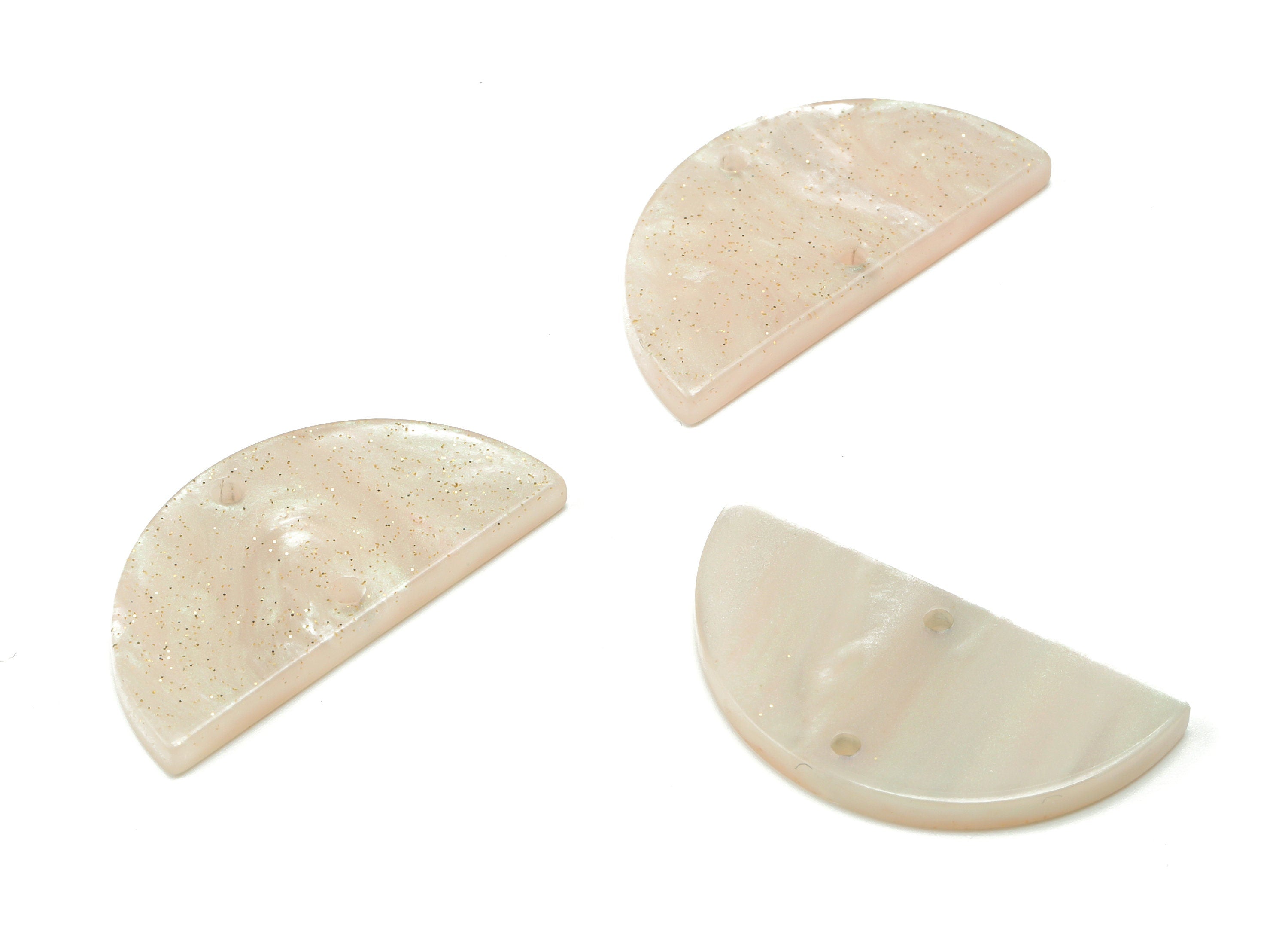 Acrylic Semicircle Earring Connector - Acrylic Half Moon Charms and Pendant - Jewelry Supplies - Color Code:A724-29.8x15.1x2.9mm-AC1061-A724 - DOMEDBAZAAR