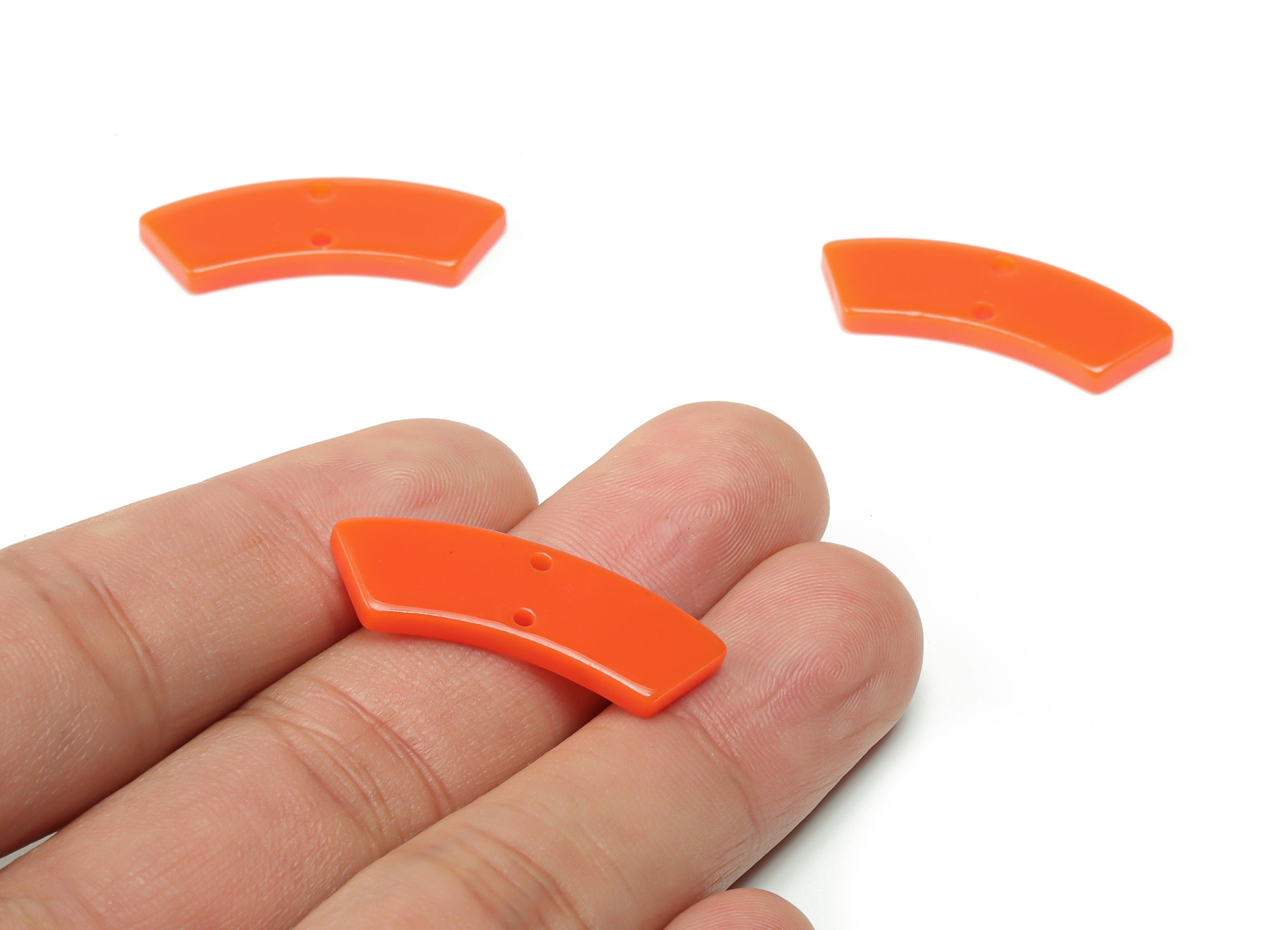 Acrylic Earring Charms - Irregular Shaped Connector - Arc Shaped 2 Hole - Jewelry Supplies - Color Code:A733 - 30.69X9.66X2.61mm-AC2326-A733 - DOMEDBAZAAR