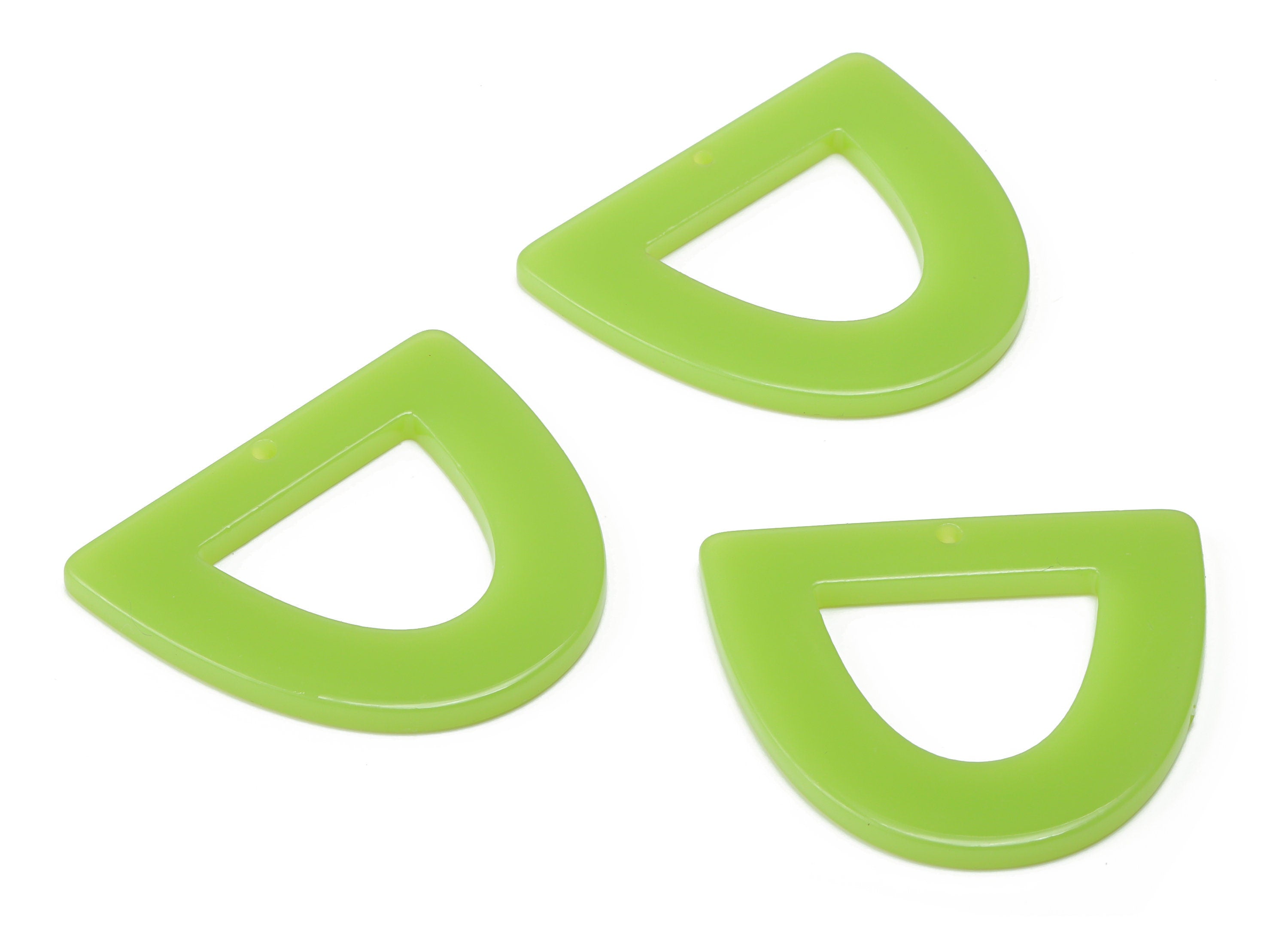 Acrylic D Earring Charms - Acrylic Half Ellipse Pendant - Jewelry Making Supplies - Color Code: A734 - 39.17x34.15x2.75mm - AC2327-A734 - DOMEDBAZAAR