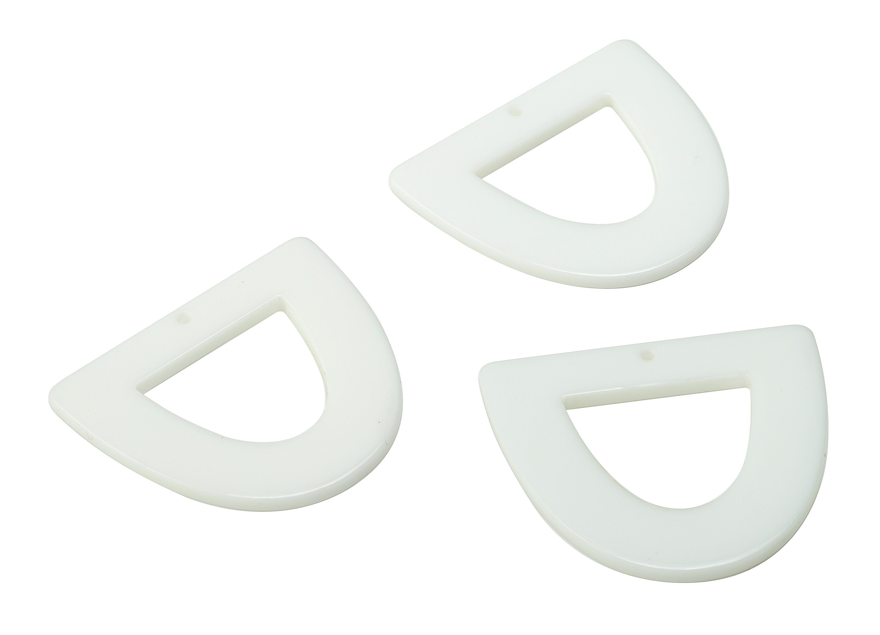 Acrylic D Earring Charms - Acrylic Half Ellipse Pendant - Jewelry Making Supplies - Color Code: A396 - 39.29x34.32x2.34mm - AC2327-A396 - DOMEDBAZAAR