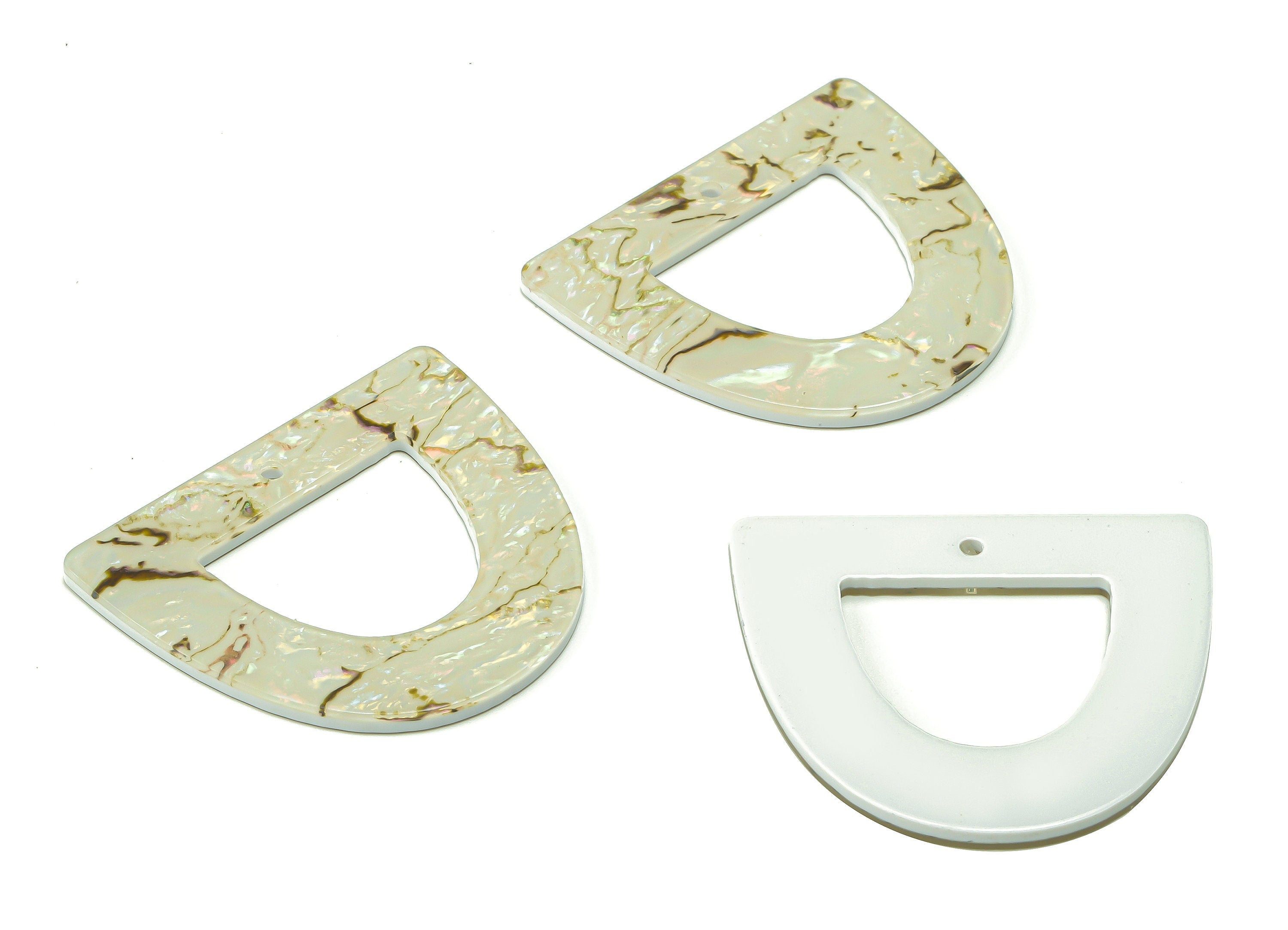 Acrylic D Earring Charms - Acrylic Half Ellipse Pendant - Jewelry Making Supplies - Color Code: A689 - 39.59x34.59x2.34mm - AC2327-A689 - DOMEDBAZAAR