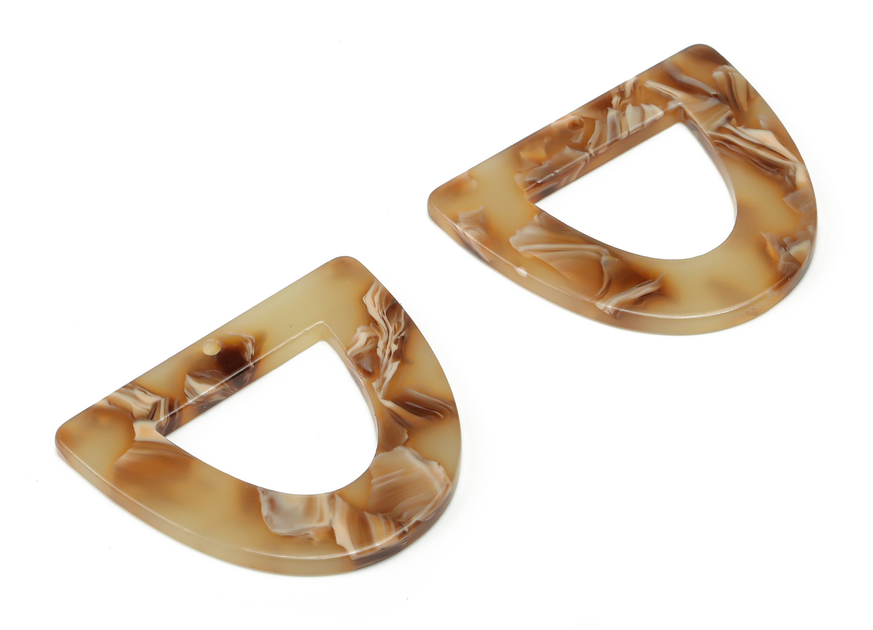 Acrylic D Earring Charms - Acrylic Half Ellipse Pendant - Jewelry Making Supplies - Color Code: A726 - 39.3x34.15x2.54mm - AC2327-A726 - DOMEDBAZAAR