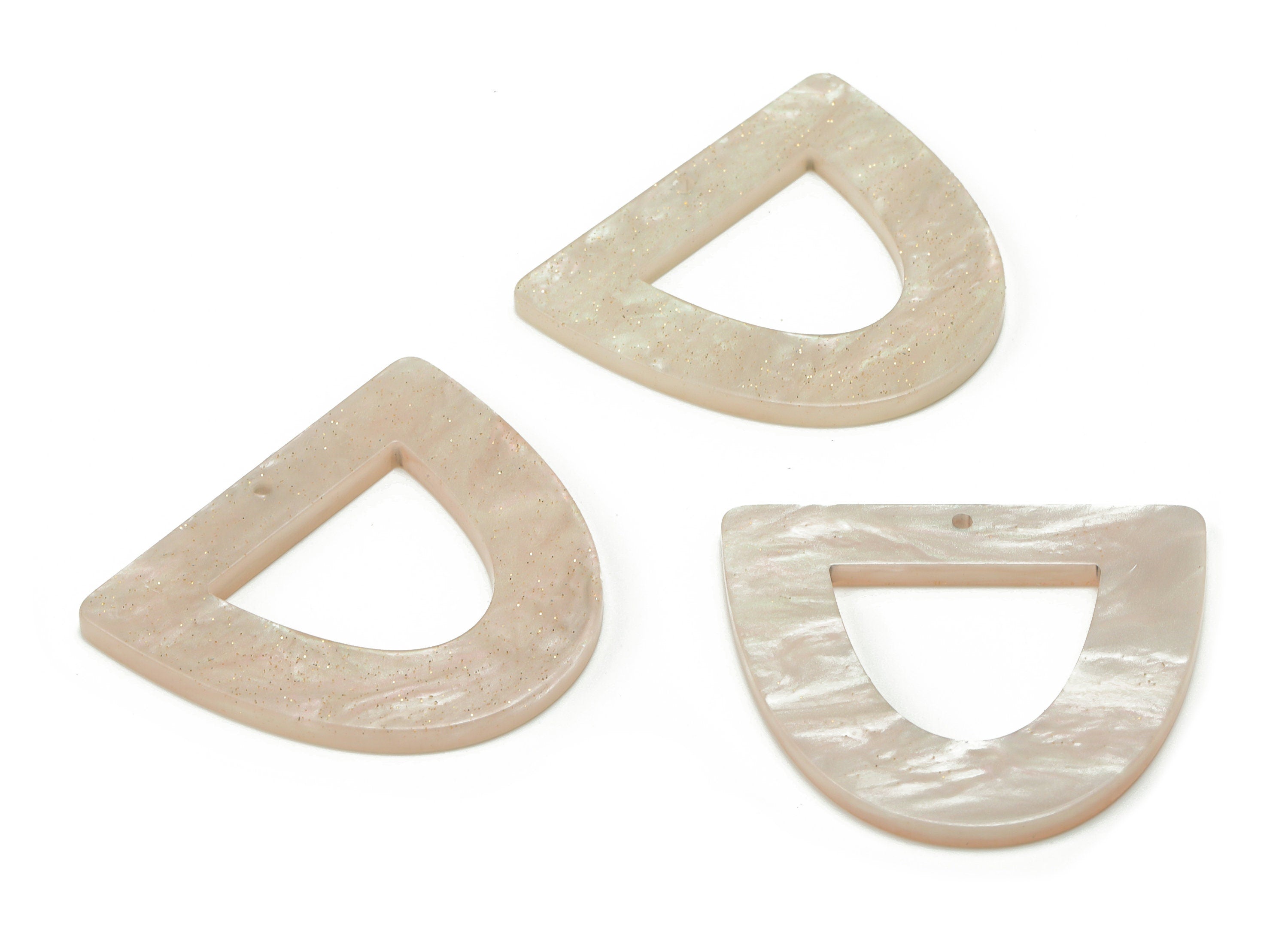 Acrylic D Earring Charms - Acrylic Half Ellipse Pendant - Jewelry Making Supplies - Color Code: A724 - 39.3x34.18x2.54mm - AC2327-A724 - DOMEDBAZAAR