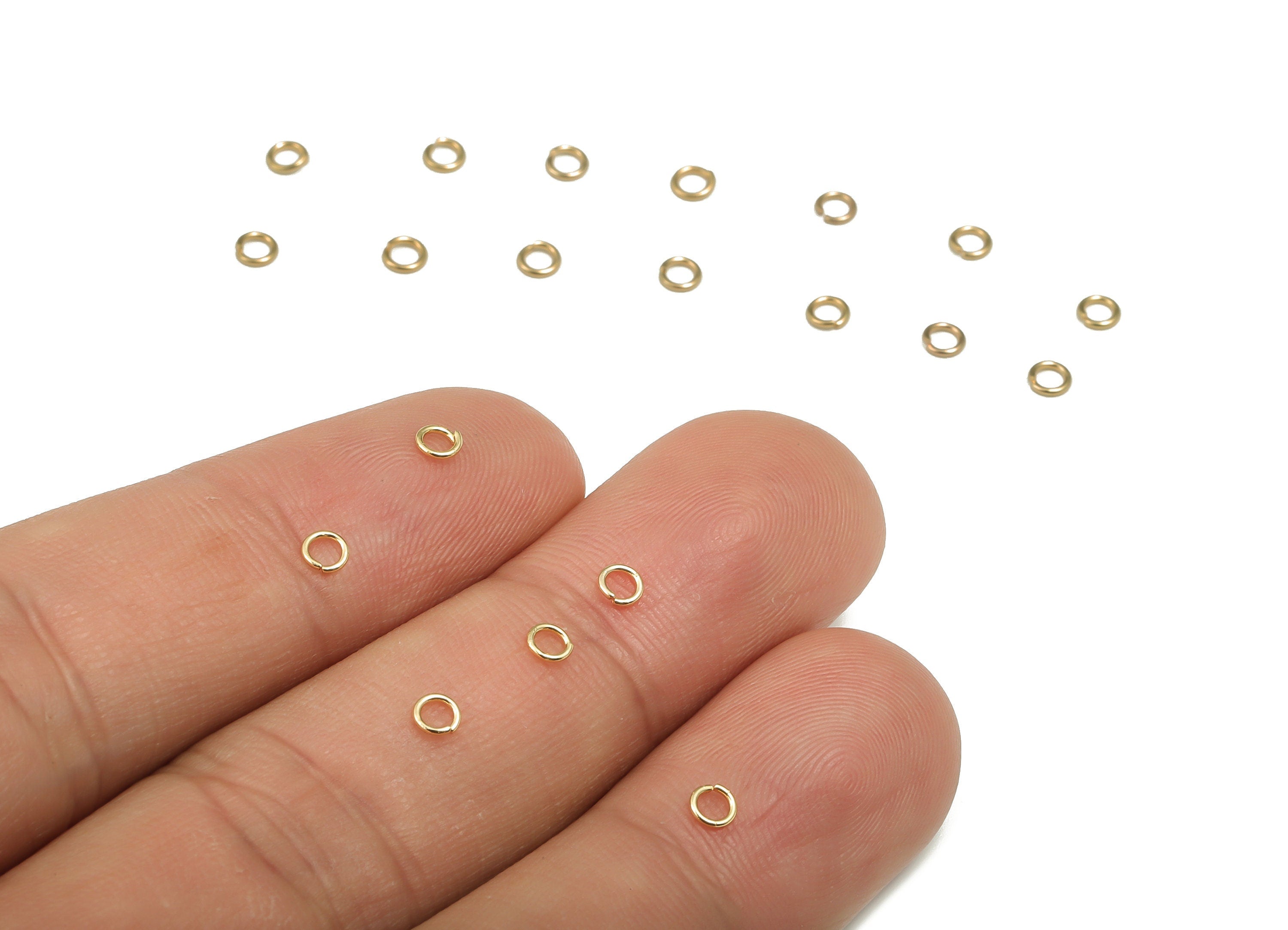 Brass Open Jump Rings - 3x0.6mm - Gold Open Jump Rings - 18K Real Gold Plated Brass - Jewelry Making Supplies - 3x3x0.6mm - RGP4138-3*0.6 - DOMEDBAZAAR