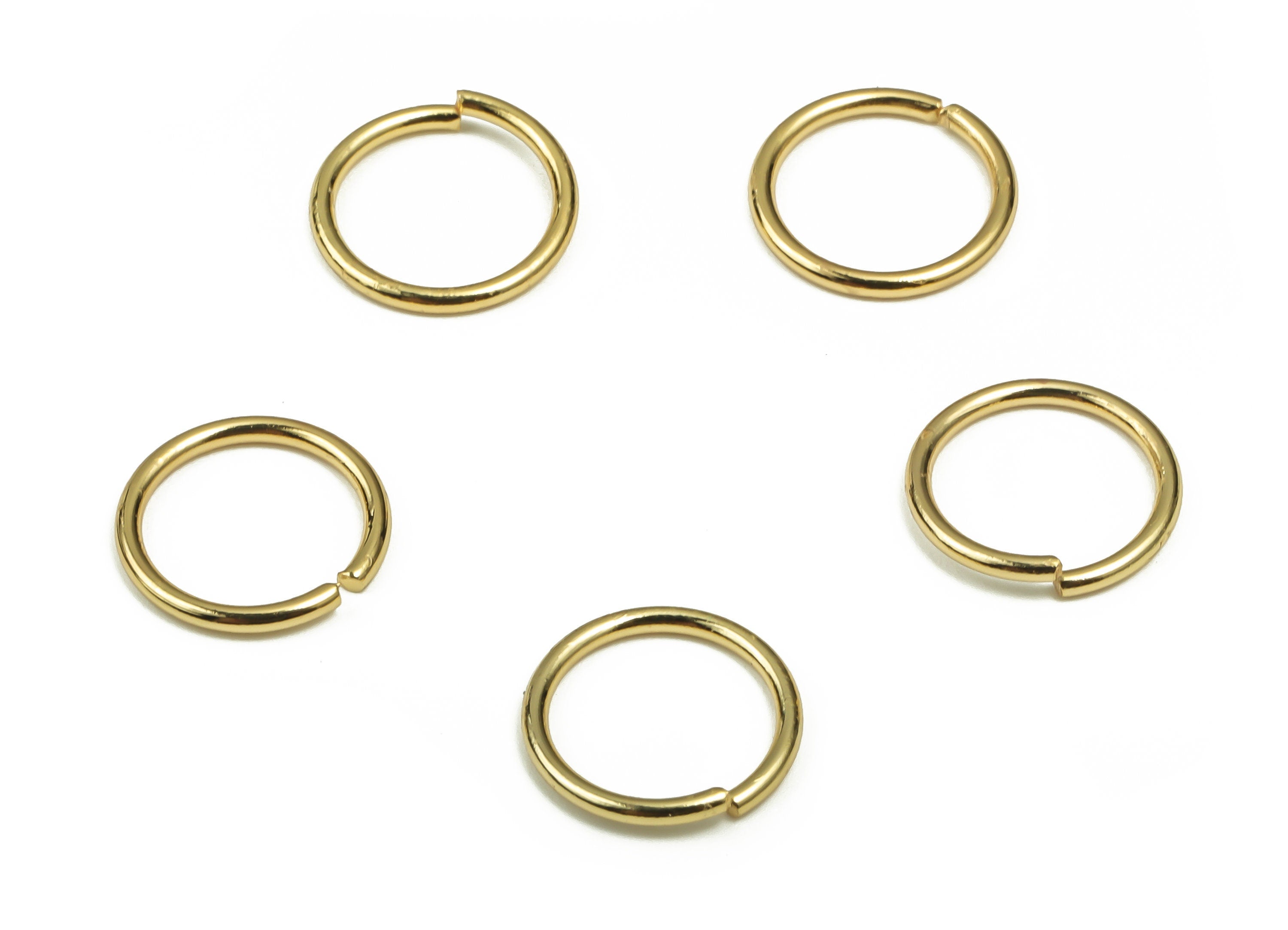 Brass Open Jump Rings - 10x1mm - Gold Open Jump Rings - 18K Real Gold Plated Brass - Jewelry Making Supplies - 10x10x1mm - RGP4138-10*1 - DOMEDBAZAAR