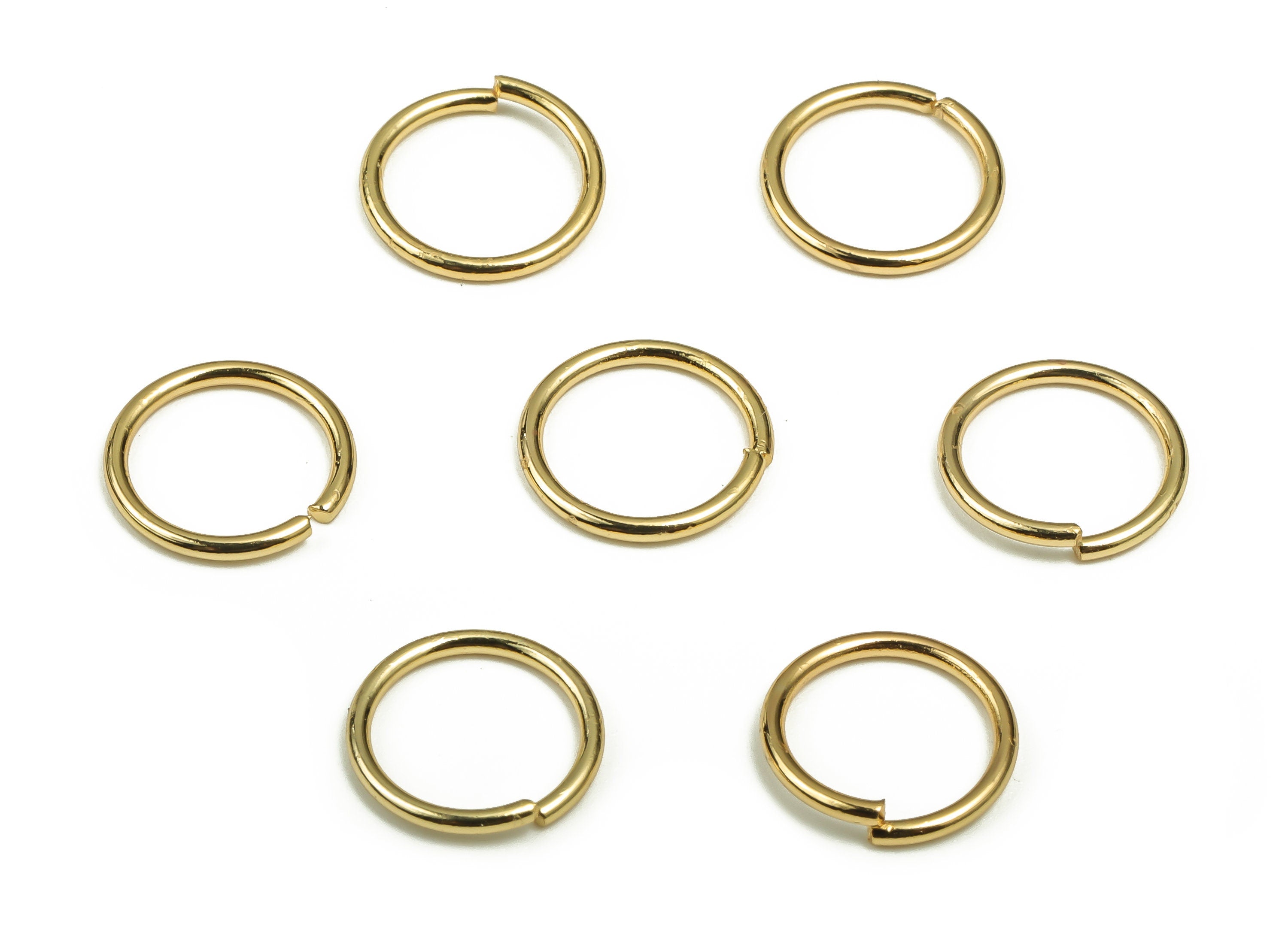 Brass Open Jump Rings - 10x1mm - Gold Open Jump Rings - 18K Real Gold Plated Brass - Jewelry Making Supplies - 10x10x1mm - RGP4138-10*1 - DOMEDBAZAAR