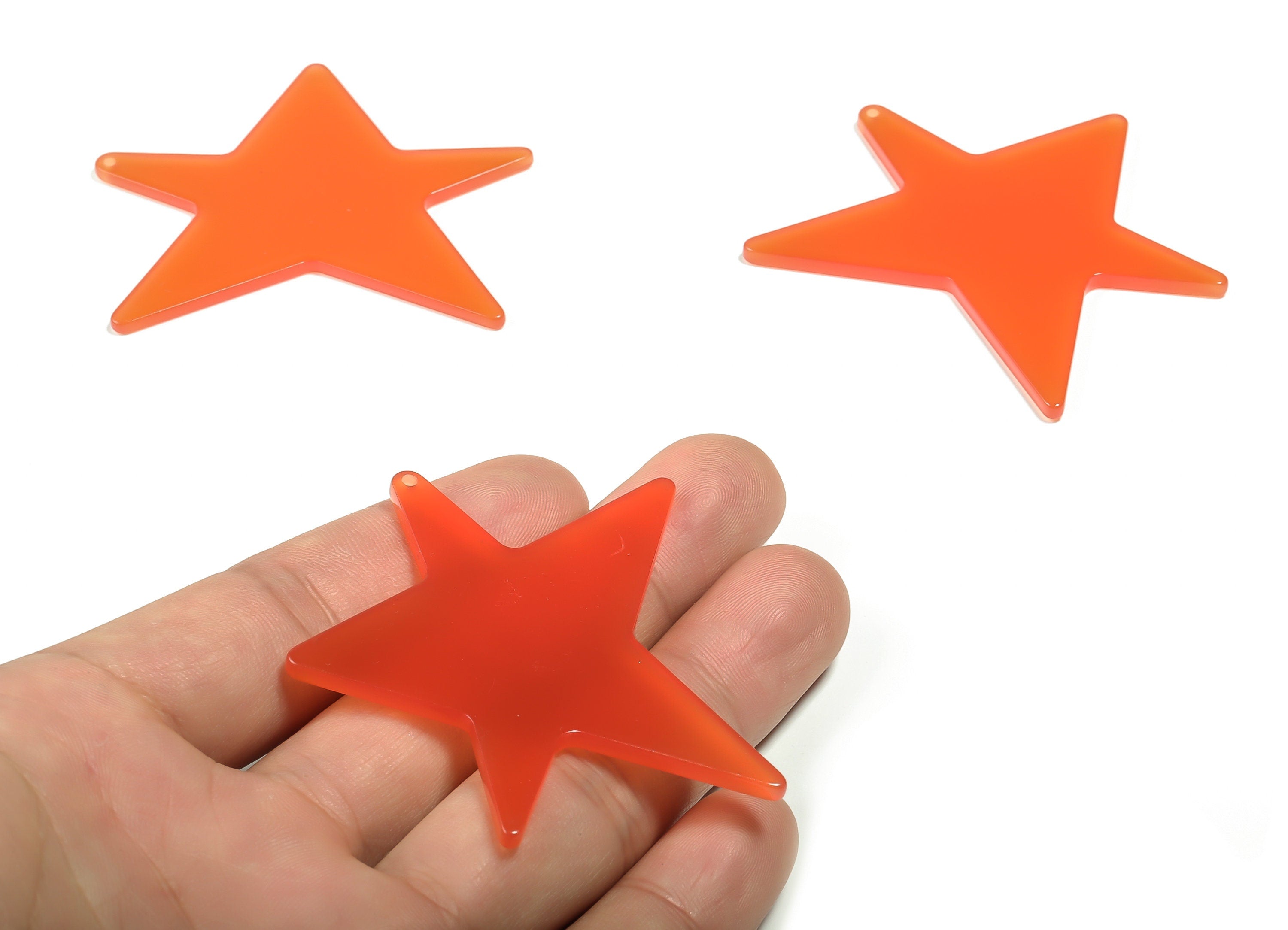 Acrylic Star Earring Charms - Acrylic Star Pendant - Jewelry Making Supplies - Color Code: A614 - 57.71x57.57x2.36mm-AC2344-A614 - DOMEDBAZAAR