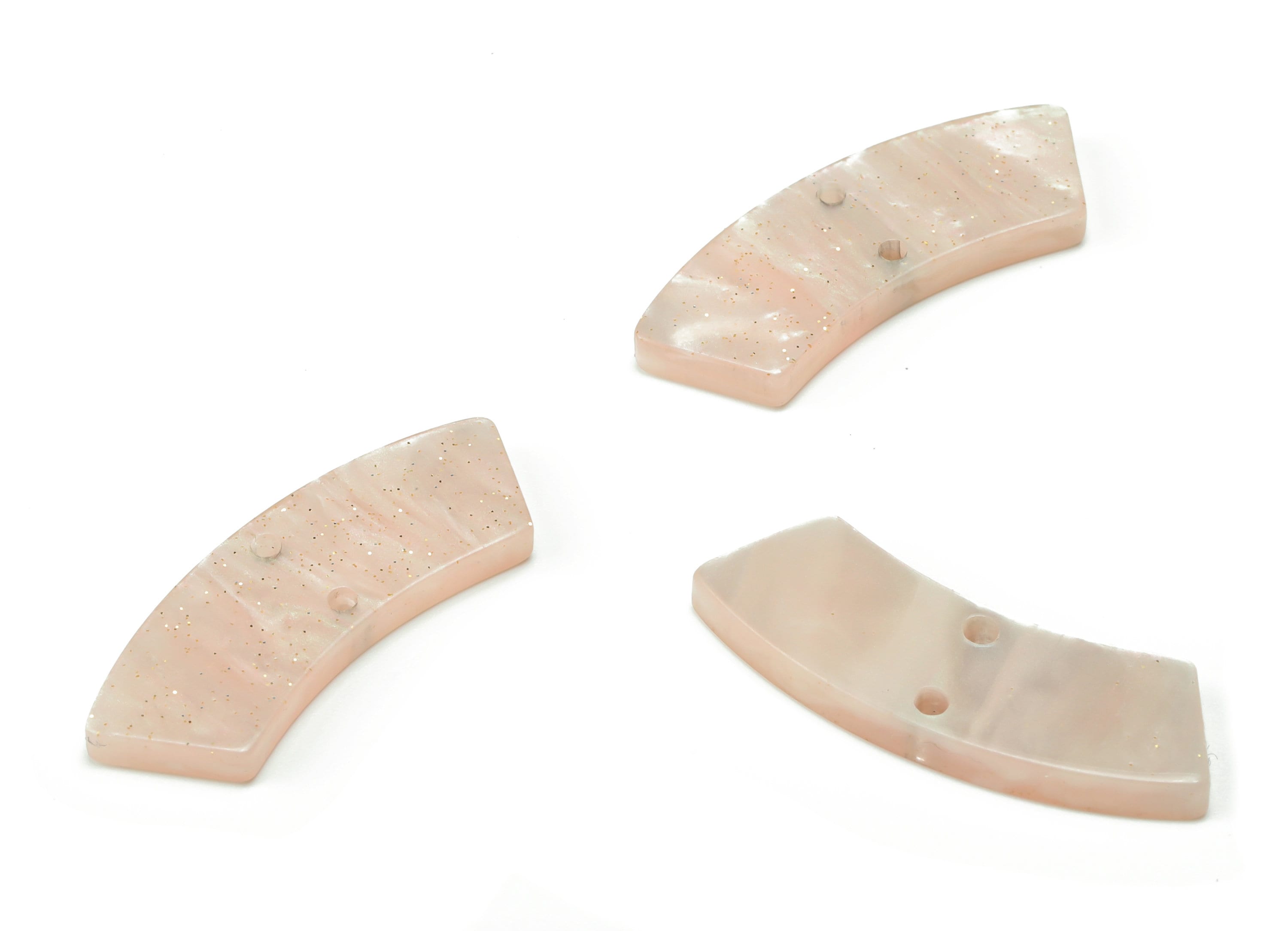 Acrylic Earring Charms - Irregular Shaped Connector - Arc Shaped 2 Hole - Jewelry Supplies - Color Code:A724 - 30.87x9.96x3.01mm-AC2326-A724 - DOMEDBAZAAR