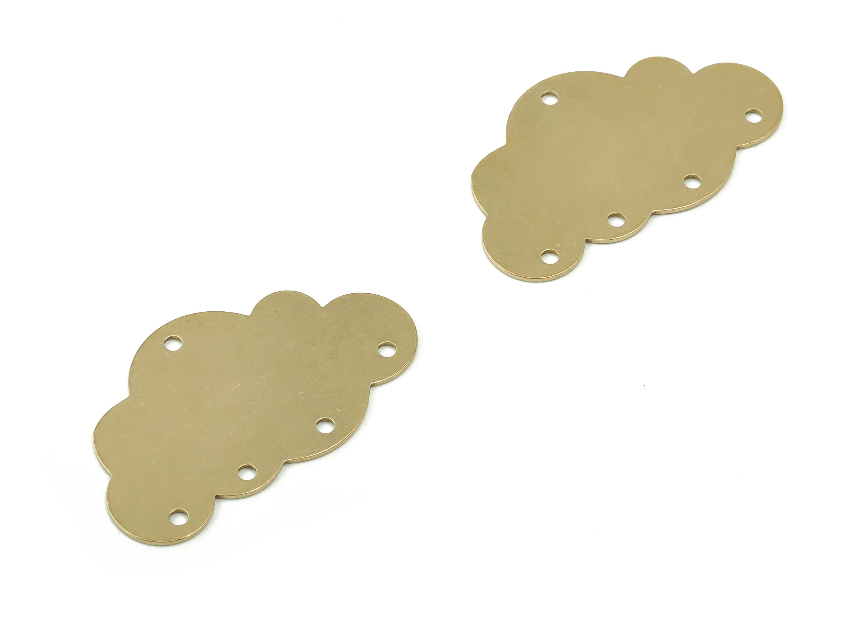 Brass Cloud Earring Connectors - Raw Brass Cloud Charms and Pendant - Jewelry Making Supplies - 34.92x20.37x0.56mm - PPZ0024 - DOMEDBAZAAR
