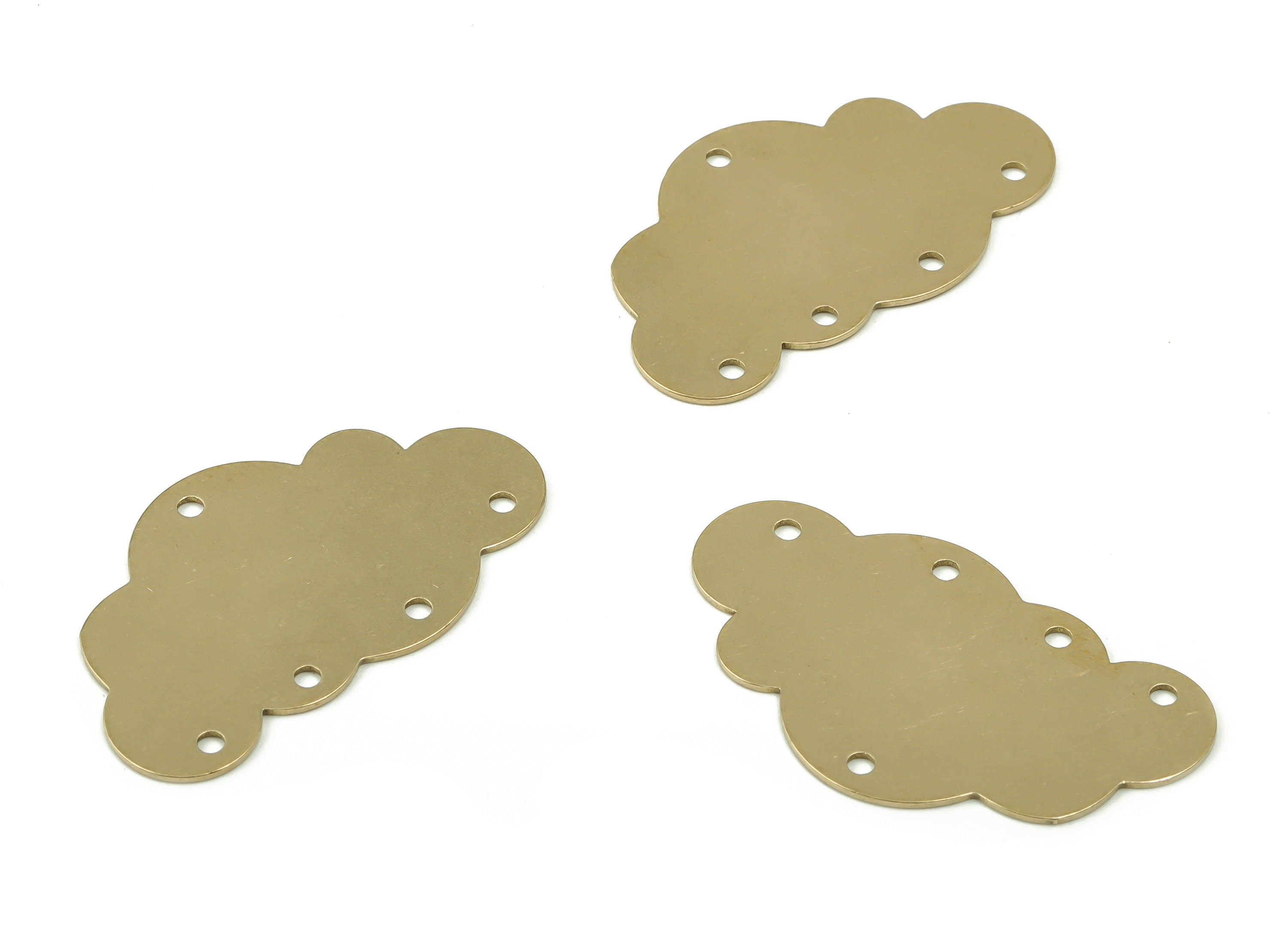 Brass Cloud Earring Connectors - Raw Brass Cloud Charms and Pendant - Jewelry Making Supplies - 34.92x20.37x0.56mm - PPZ0024 - DOMEDBAZAAR