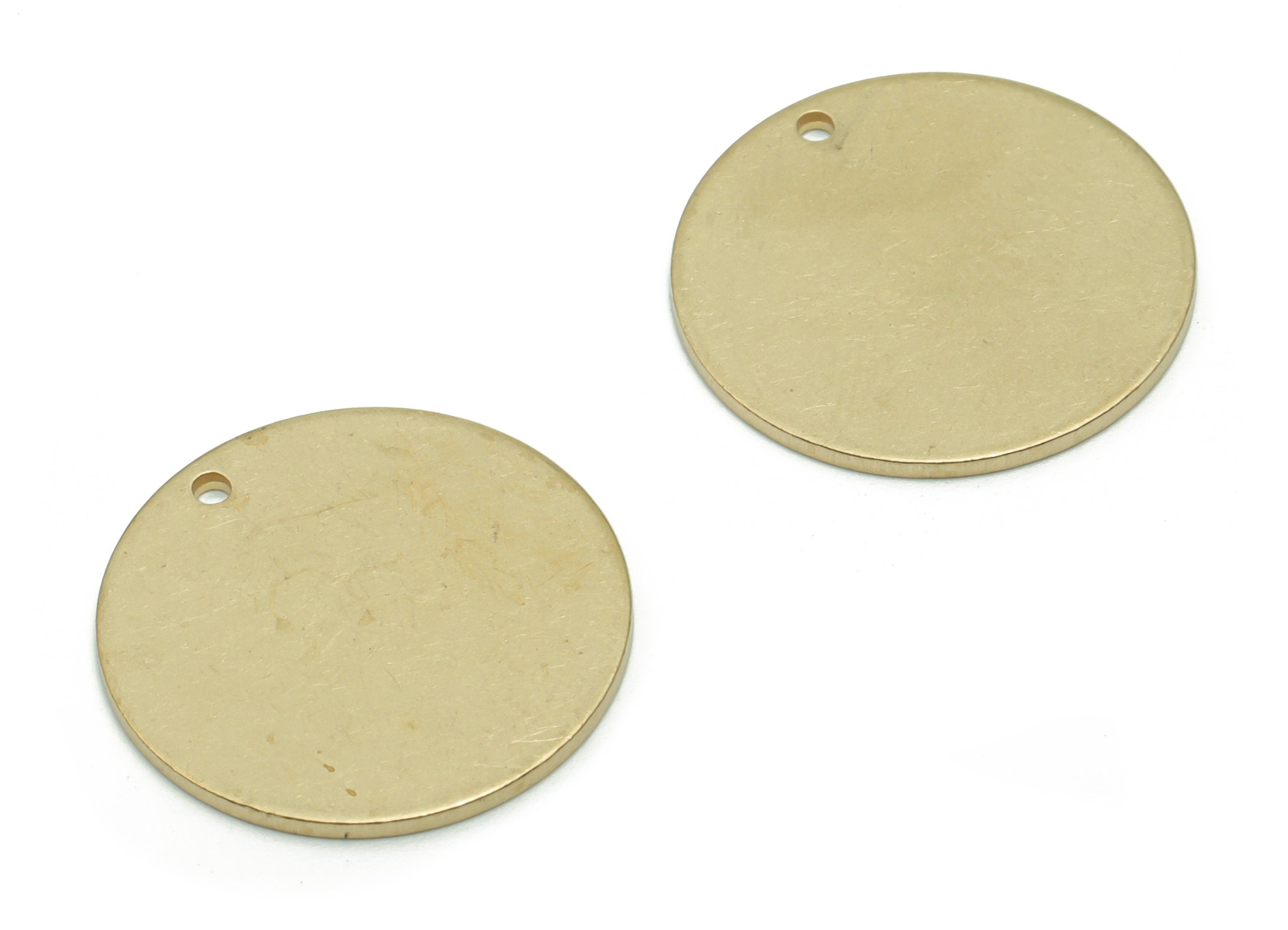 Personalized Stamping Blank - Brass Round Earring Charms - Raw Brass Circle Pendant - Jewelry Making Supplies - 20.96x20.96x0.93mm - PP4935 - DOMEDBAZAAR