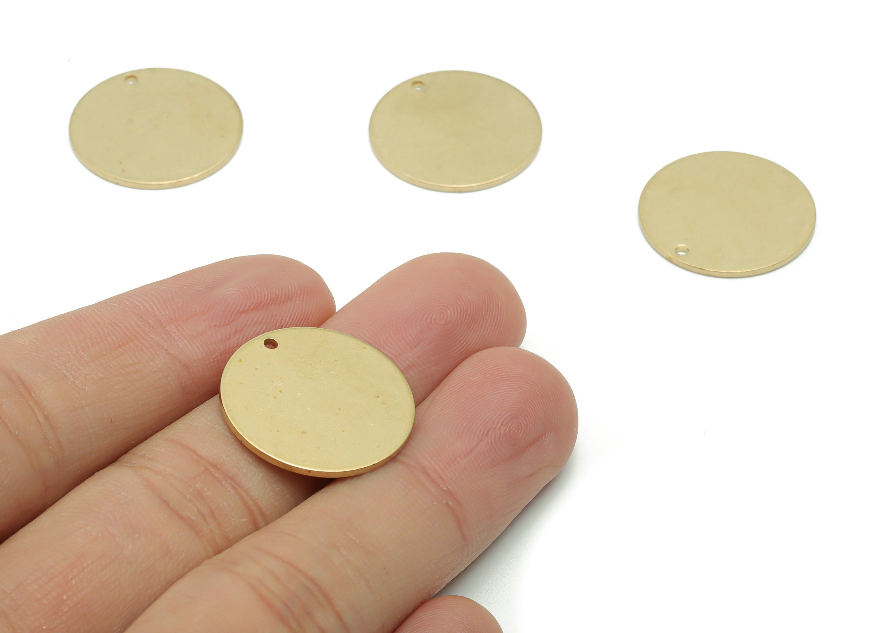 Personalized Stamping Blank - Brass Round Earring Charms - Raw Brass Circle Pendant - Jewelry Making Supplies - 20.96x20.96x0.93mm - PP4935 - DOMEDBAZAAR