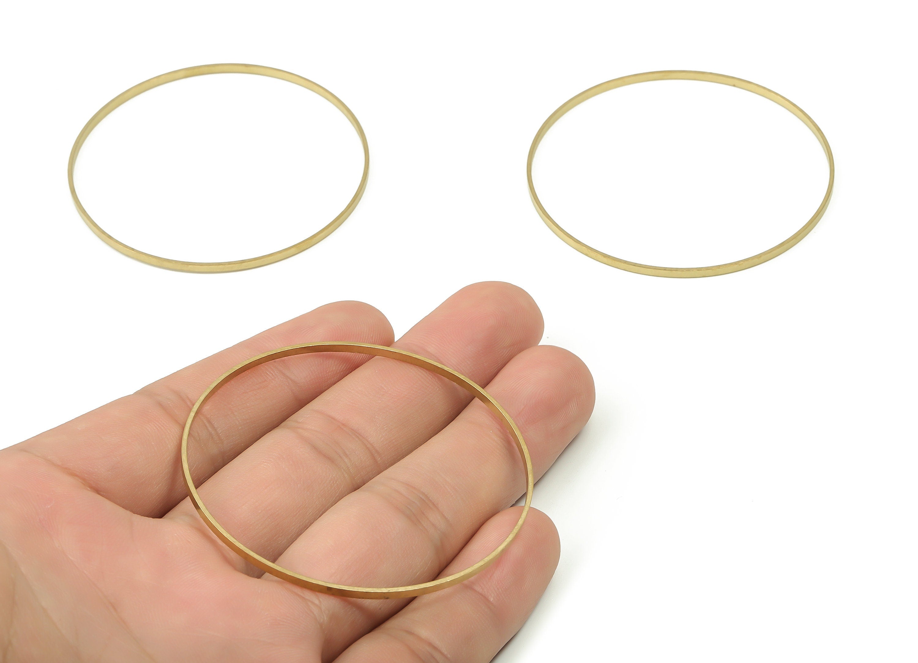 Raw Brass Round Link Charms - Brass Hoop Ring - Earring Connectors - Geometric Hoop Circle – Jewelry Supplies -55.05x55.05x1.65mm- PP4865 - DOMEDBAZAAR