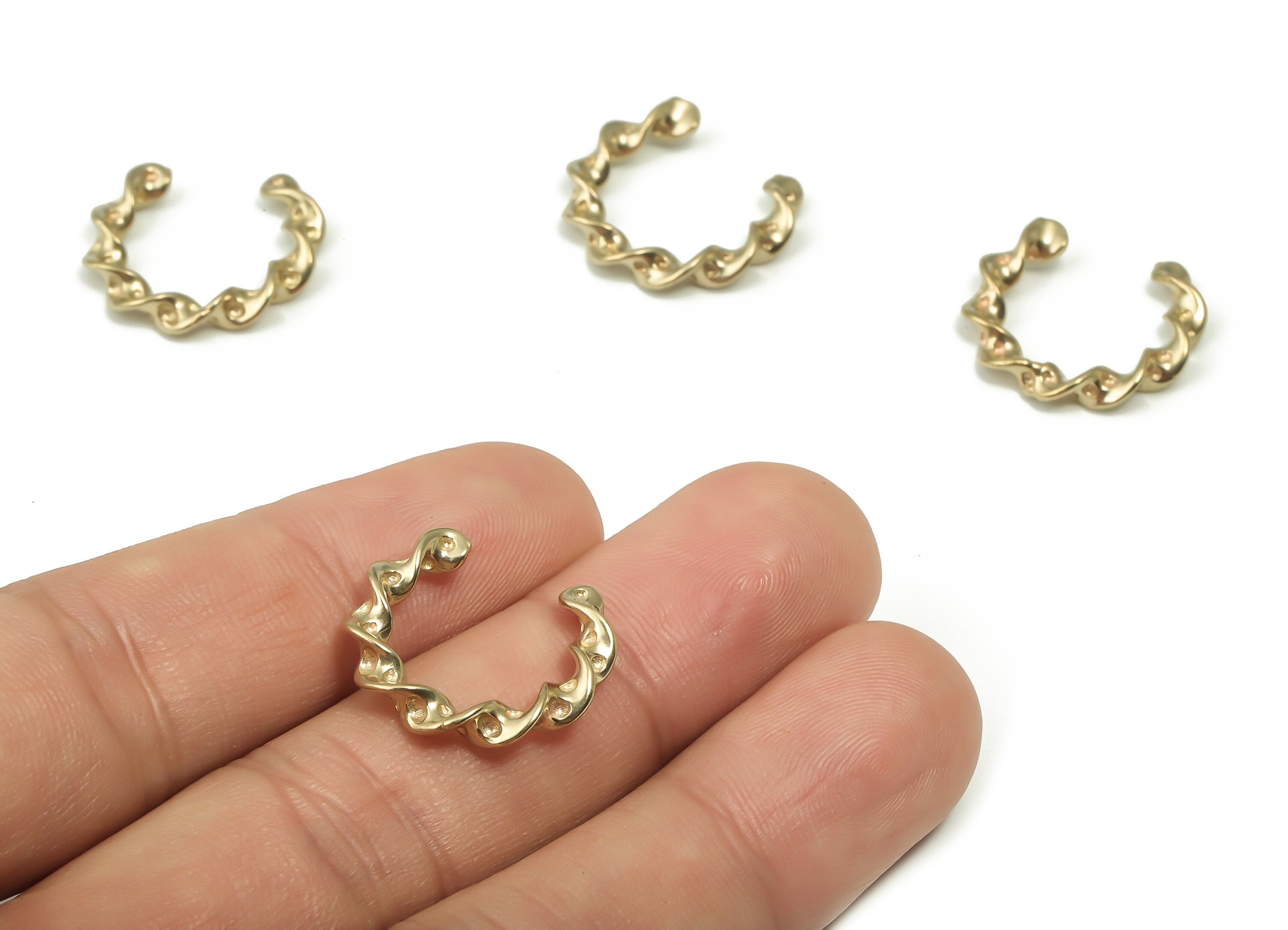 Raw Brass Ear Cuff - Brass Cuff Earrings - Cartilage Ear Cuff - No Piercing Ear Cuff - Jewelry Making Supplies -18.8x18.12x3.31mm- PP4866 - DOMEDBAZAAR