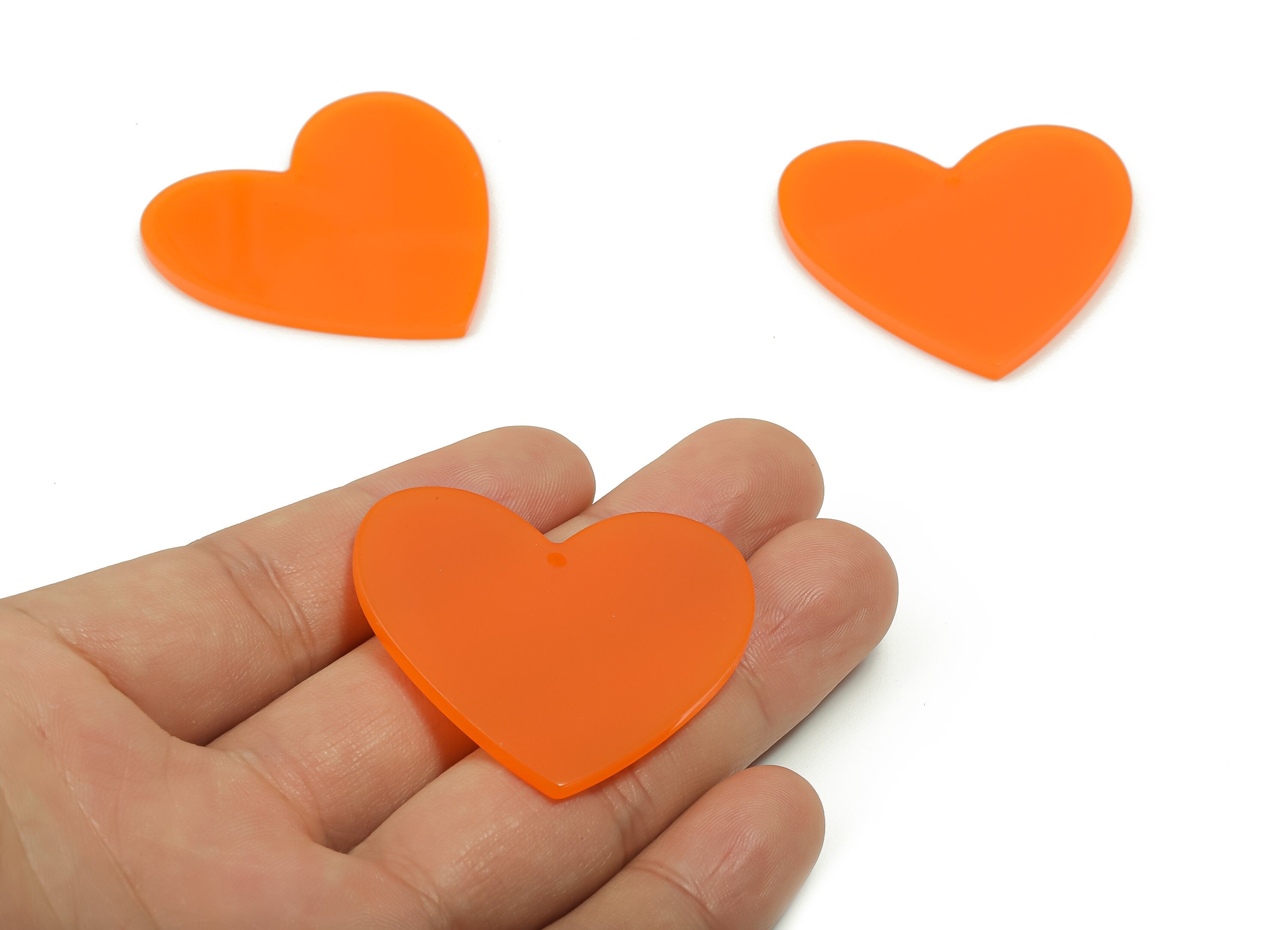 Acrylic Heart Earring Charms - Acrylic Heart Pendant – DIY Heart Jewelry Supplies - Color Code: A615 - 42.73x41.62x2.23mm - AC1746-A615 - DOMEDBAZAAR