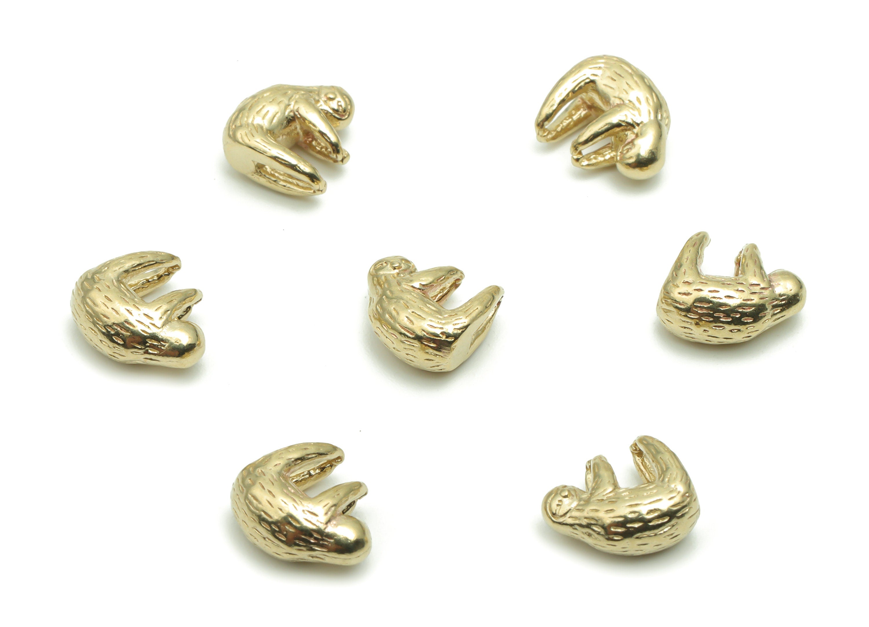 Brass Texture Monkey Earring Connector - Raw Brass Monkey Figure Charms and Pendant - Jewelry Making Supplies - 9.46x7.94x4.42mm - PP5026 - DOMEDBAZAAR