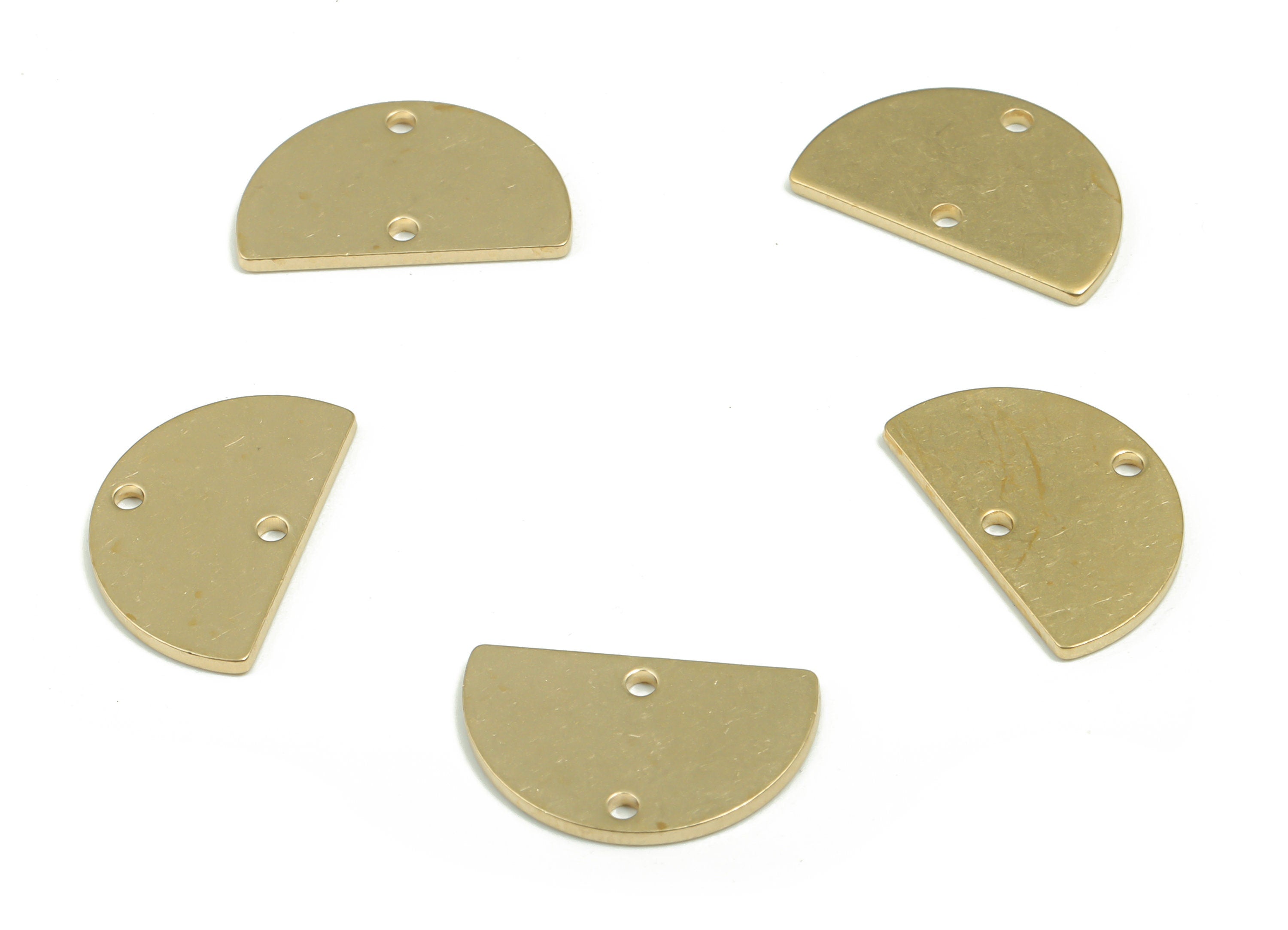 Stamping Blank Brass Semicircle Earring Connectors - Raw Brass Half Moon Charms and Pendant - Jewelry Making Supplies - 16x10x0.9mm - PP4914 - DOMEDBAZAAR
