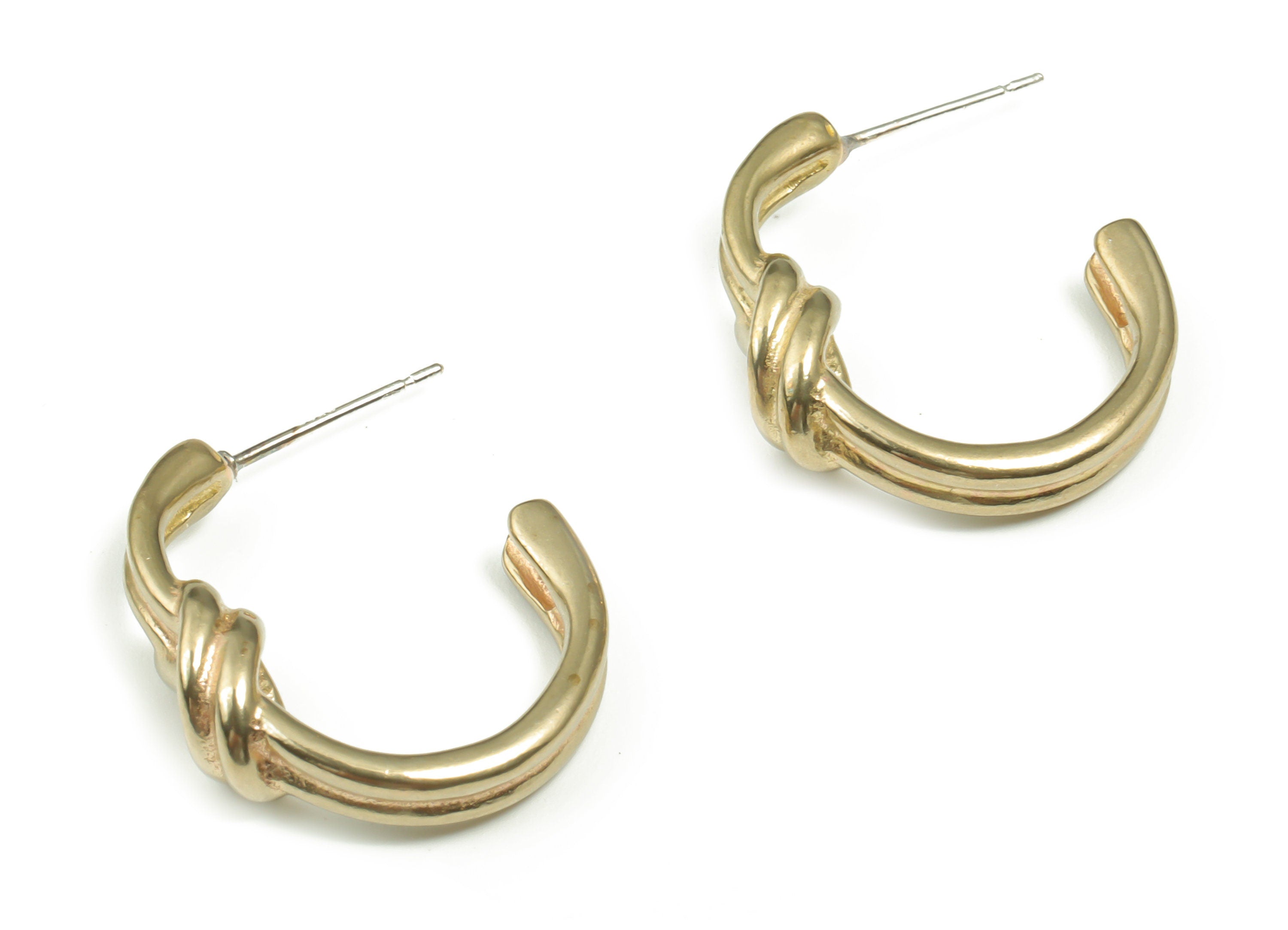 Brass C Earring Stud - Raw Brass Spiral Earring Post - Brass Stud - Jewelry Making Supplies - 23.55mm x 20.86mm x 4.74mm - PP4901 - DOMEDBAZAAR