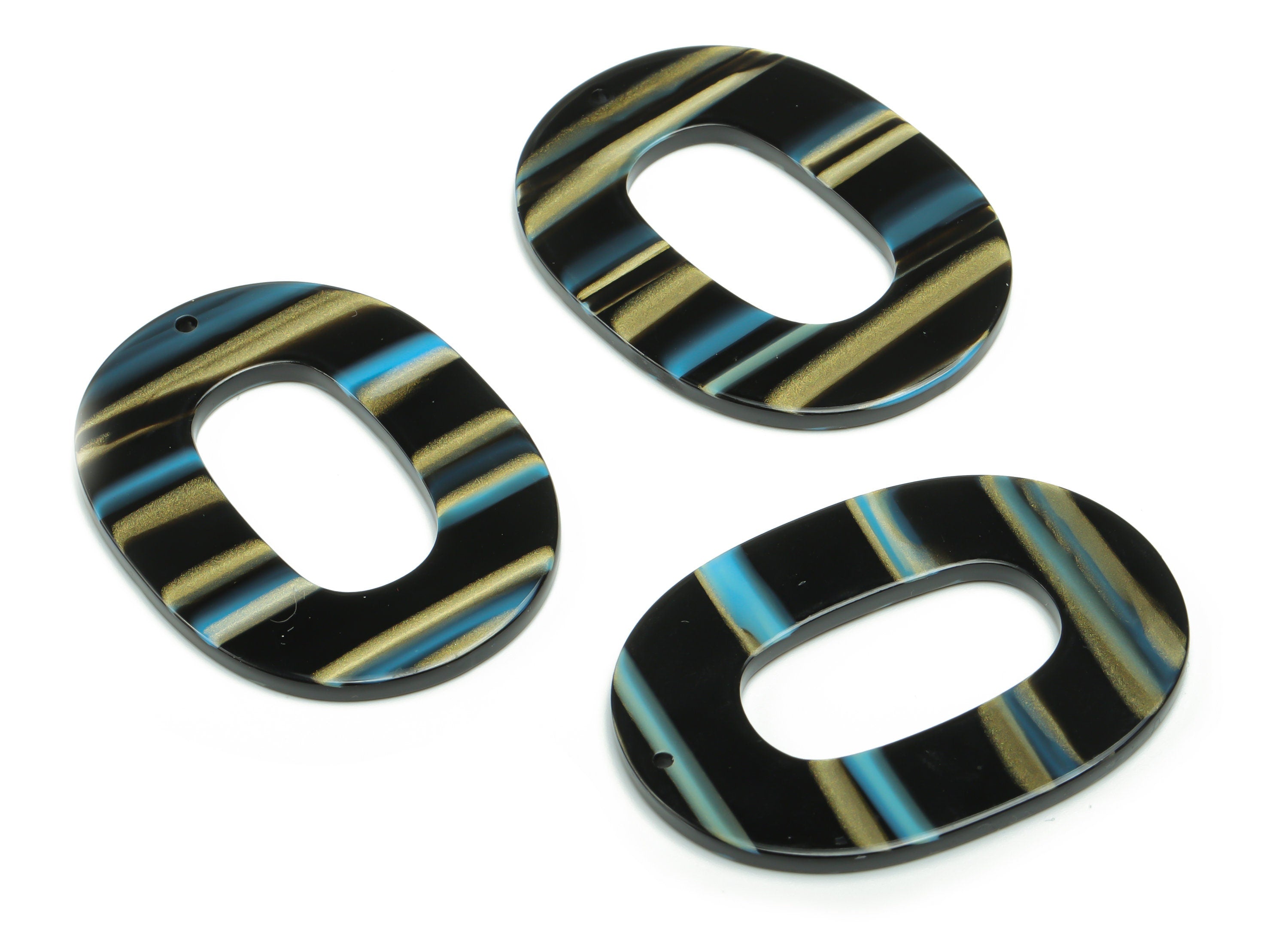 Acrylic Oval Earring Charms - Acrylic Oval Pendant - Jewelry Making Supplies - Color Code: A788 - 46.87x34.47x2.42mm - AC1065-A788 - DOMEDBAZAAR