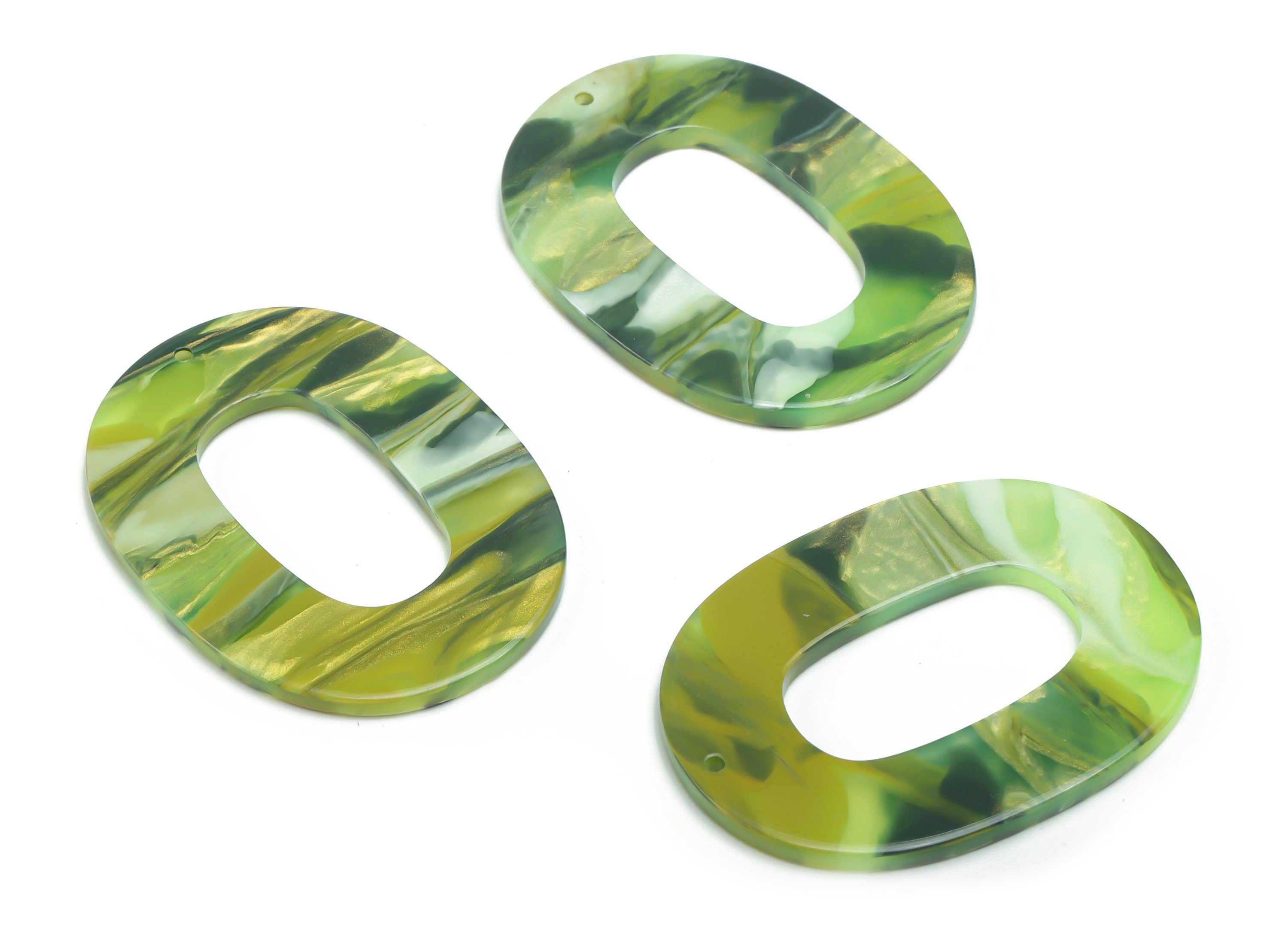 Acrylic Oval Earring Charms - Acrylic Oval Pendant - Jewelry Making Supplies - Color Code: A790 - 46.94x34.43x2.54mm - AC1065-A790 - DOMEDBAZAAR