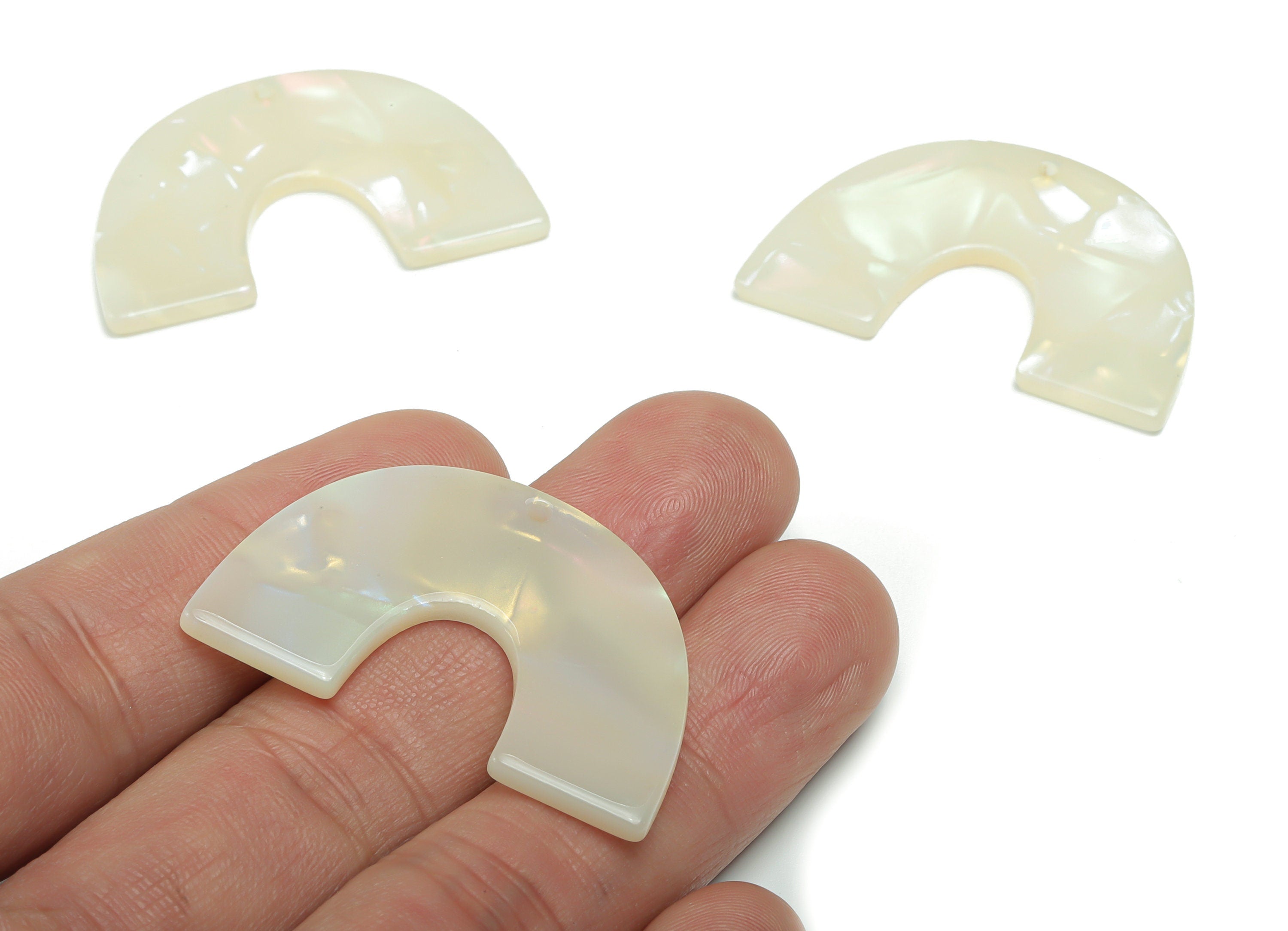 Acetate Semicircle Earring Charms - Acetate U Pendant Findings - Jewelry Supplies - Color Code: A786 - 39.77x26.07x2.54mm - AC2018-A786 - DOMEDBAZAAR