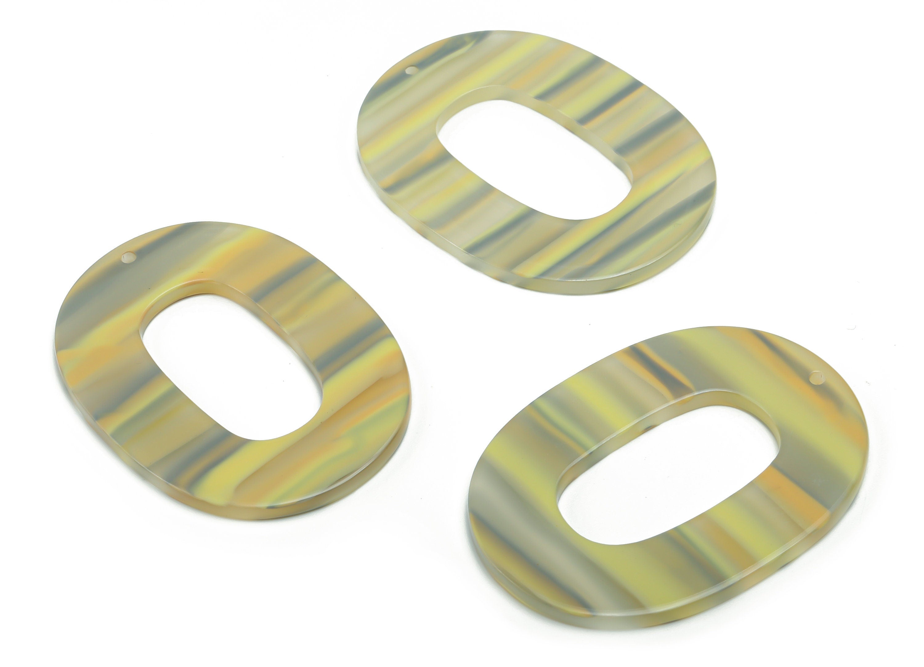 Acrylic Oval Earring Charms - Acrylic Oval Pendant - Jewelry Making Supplies - Color Code: A791 - 46.97x34.38x2.53mm - AC1065-A791 - DOMEDBAZAAR