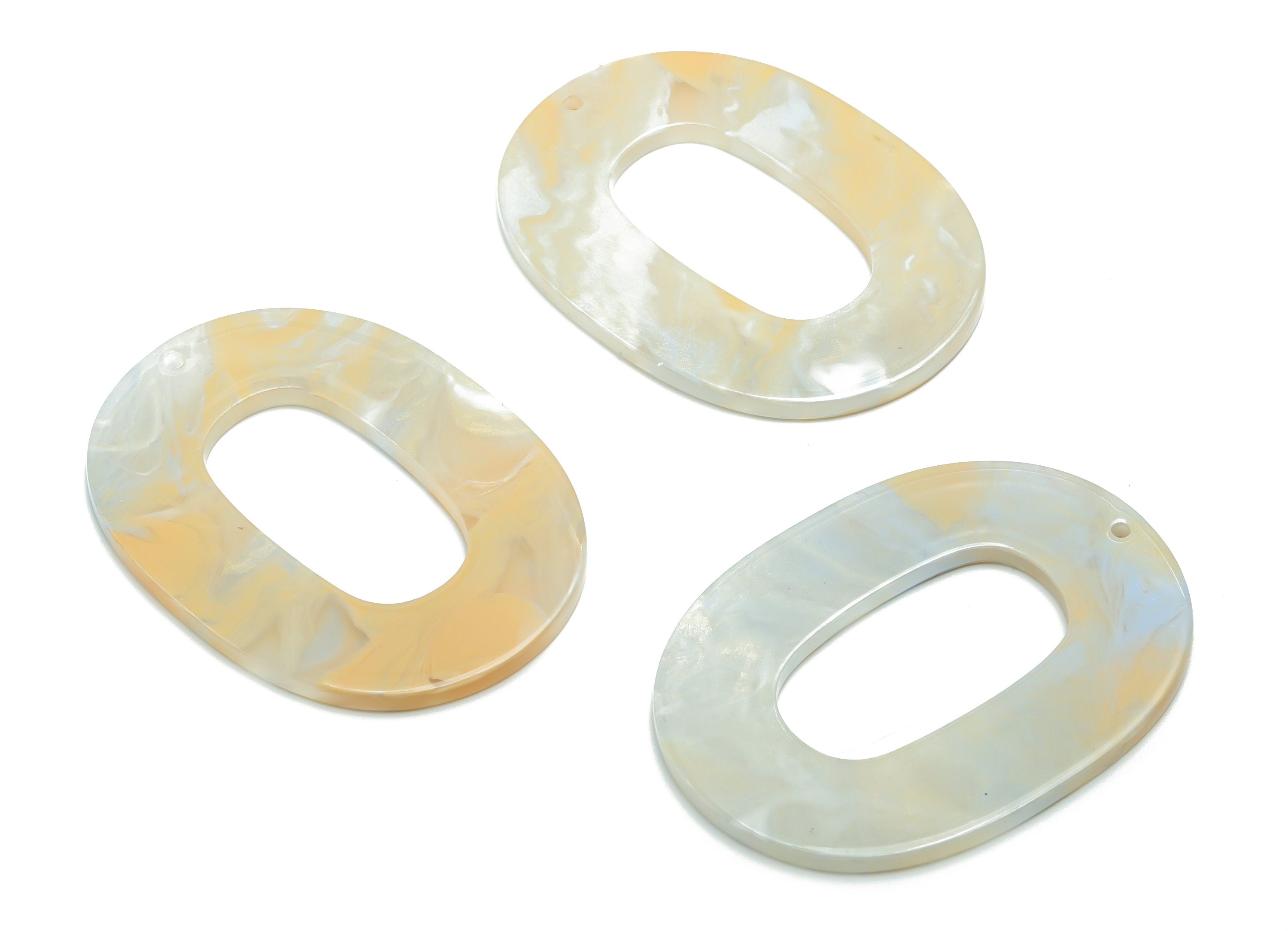 Acrylic Oval Earring Charms - Acrylic Oval Pendant - Jewelry Making Supplies - Color Code: A792 - 46.96x34.52x2.56mm - AC1065-A792 - DOMEDBAZAAR