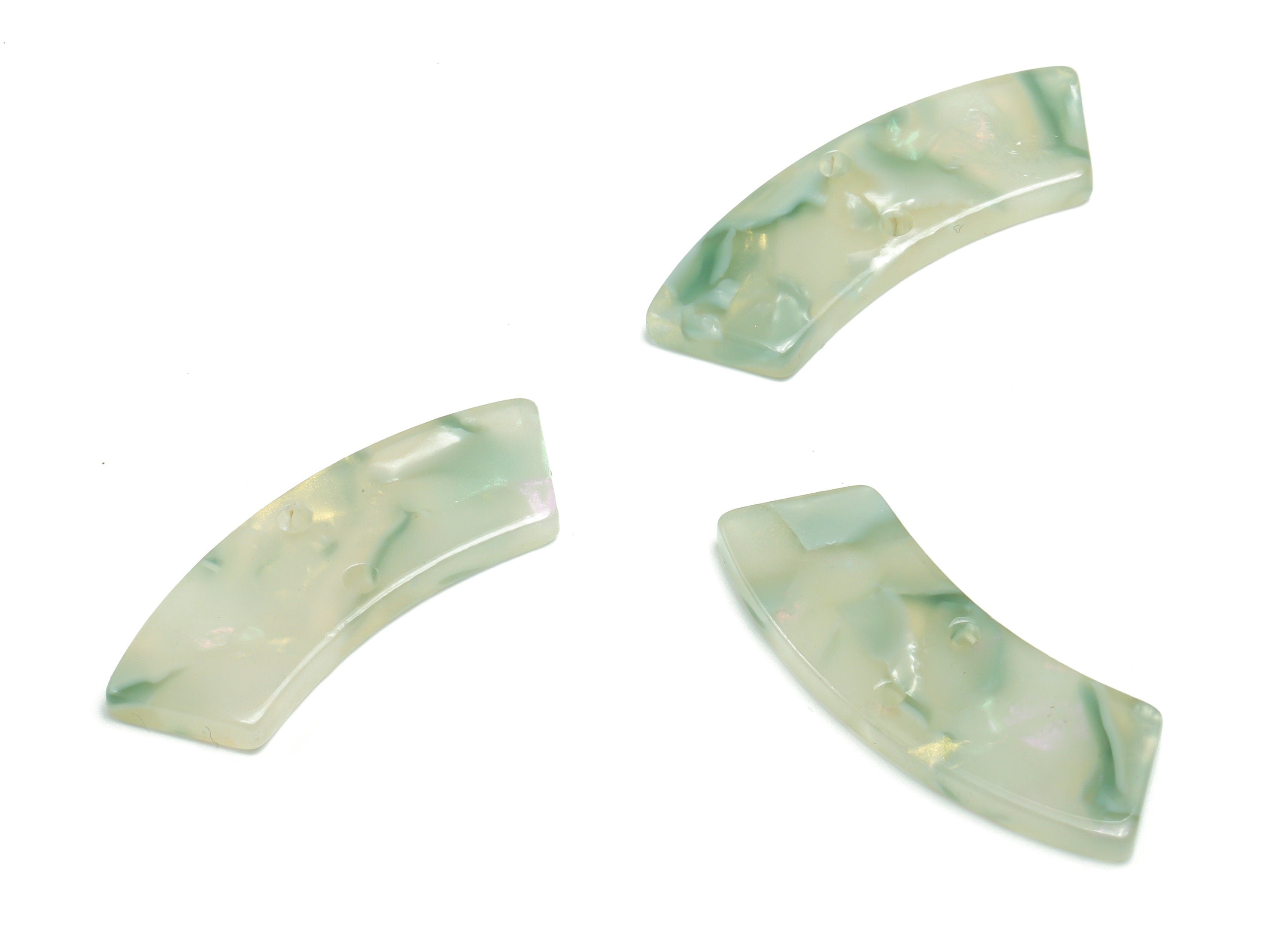 Acetate Earring Charms - Irregular Shaped Connector - Arc Shaped 2 Hole - Jewelry Supplies - Color Code:A784- 30.77x9.85x2.5mm - AC2326-A784 - DOMEDBAZAAR