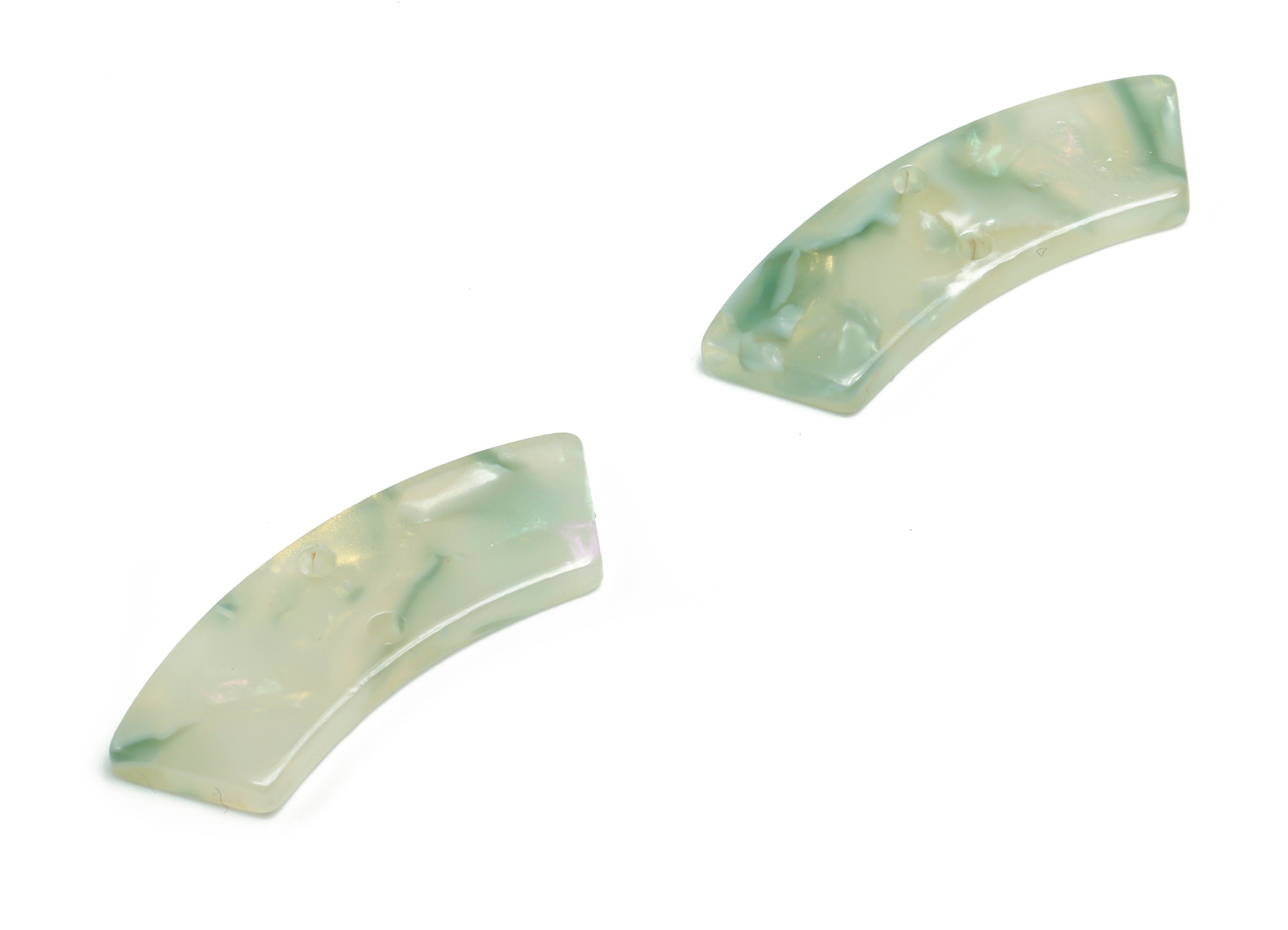 Acetate Earring Charms - Irregular Shaped Connector - Arc Shaped 2 Hole - Jewelry Supplies - Color Code:A784- 30.77x9.85x2.5mm - AC2326-A784 - DOMEDBAZAAR