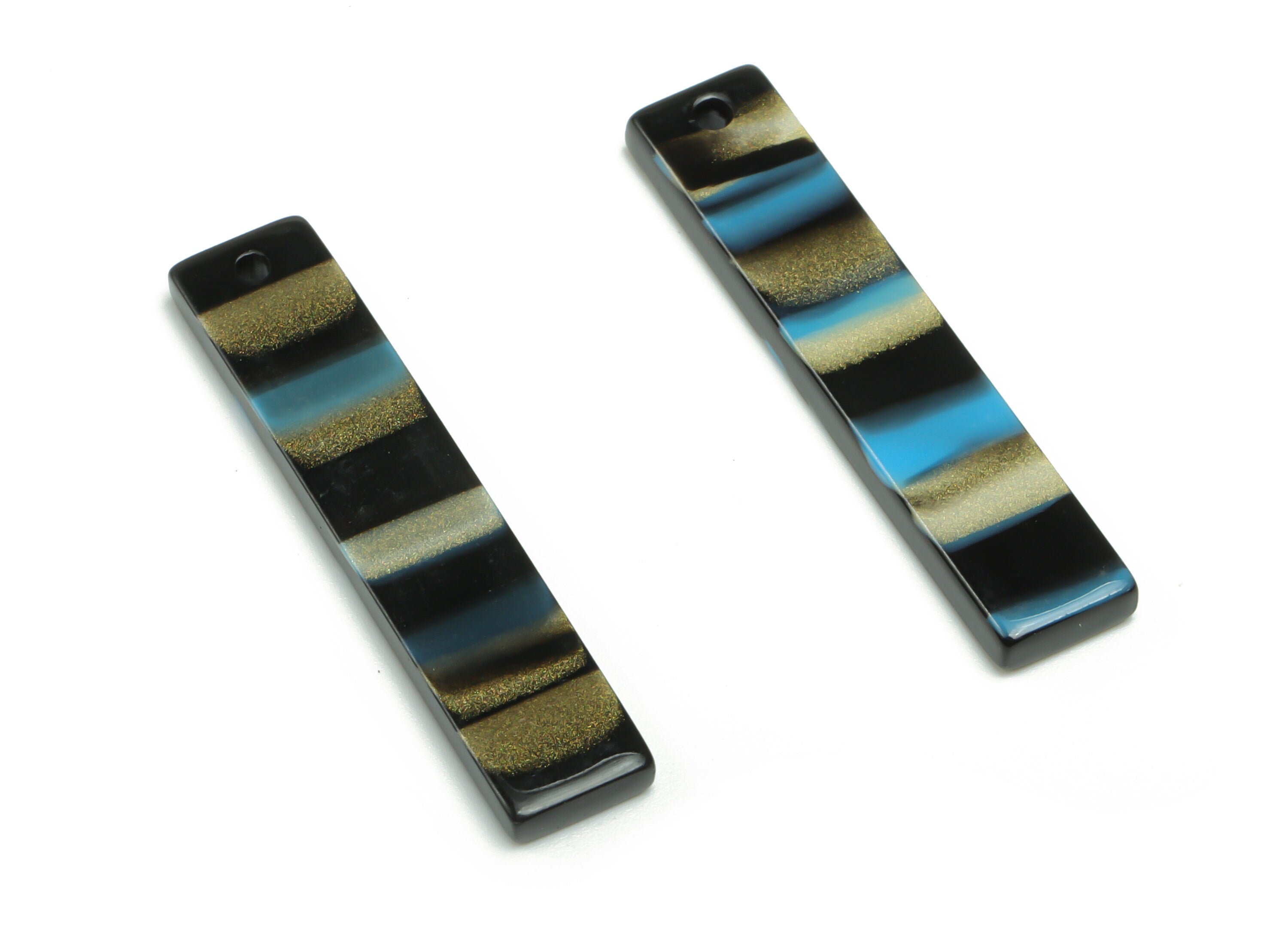 Acrylic Bar Earring Charms - Acrylic Thin Bar Rectangle Pendant - Jewelry Making Supplies - Color Code: A788 - 33.83x7.1x2.4mm - AC1026-A788 - DOMEDBAZAAR