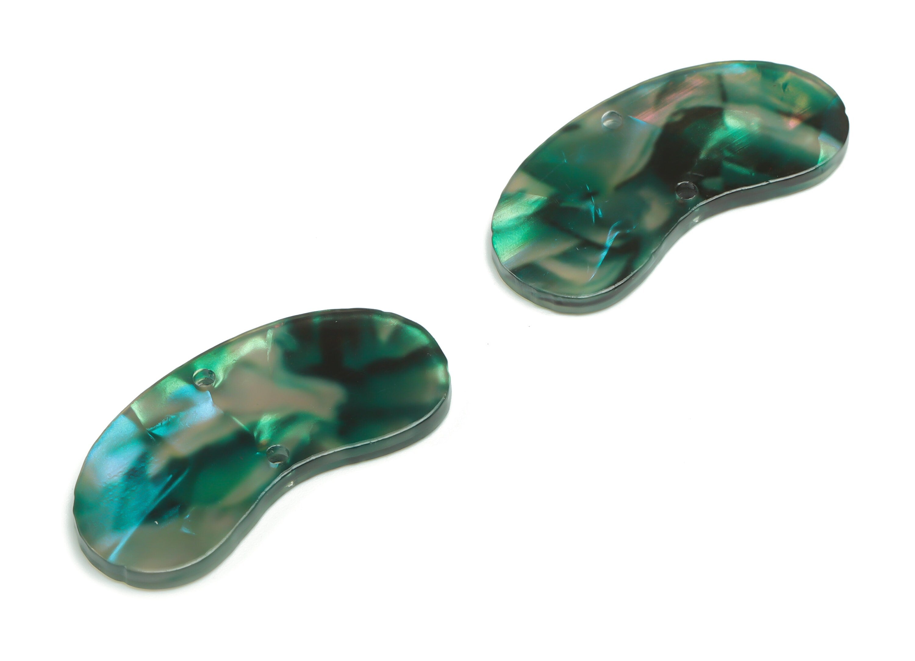 Acrylic Bean Earring Charms - Irregular Connector - Arc Shaped 2 Holes - Jewelry Supplies - Color Code:A757- 35x2.32x2.33mm - AC2370-A757 - DOMEDBAZAAR