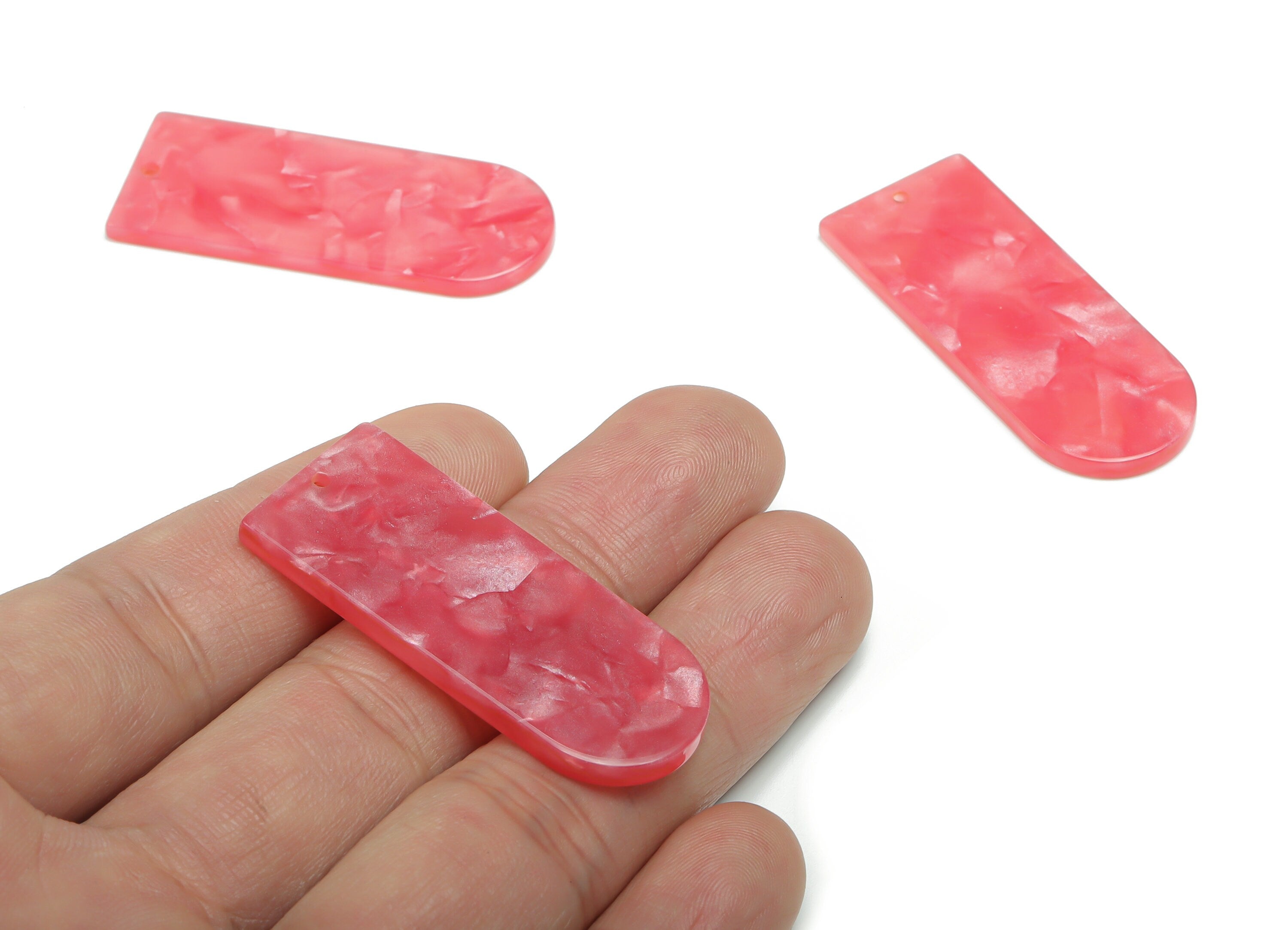 Acrylic D Earring Charms - Acrylic D Pendant - Jewelry Making Supplies - Color Code: A762 - 44.76x17.76x3.03mm - AC2373-A762 - DOMEDBAZAAR