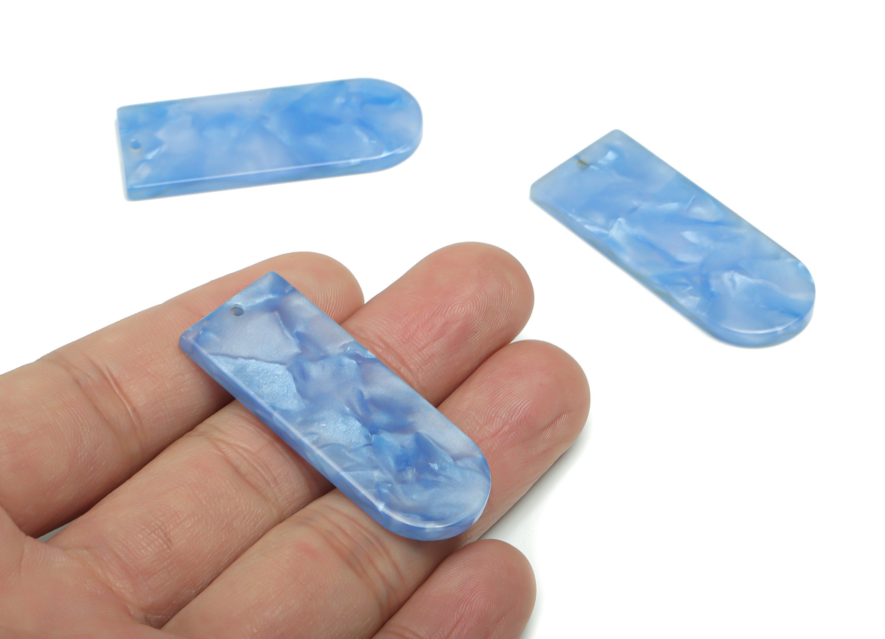 Acrylic D Earring Charms - Acrylic D Pendant - Jewelry Making Supplies - Color Code: A765 - 44.83x17.85x3.16mm - AC2373-A765 - DOMEDBAZAAR