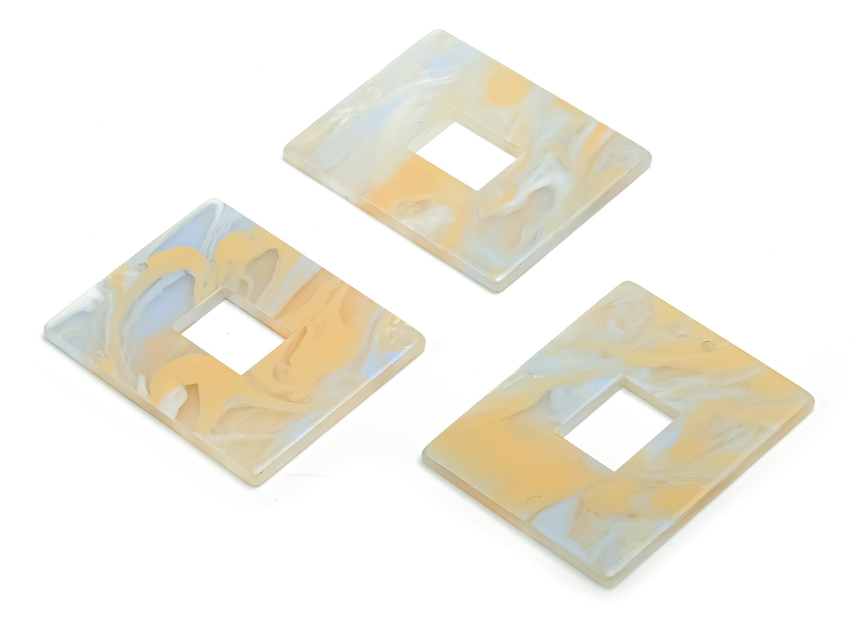 Acrylic Rectangle Earring Charms - Acrylic Rectangle Pendant - Jewelry Making Supplies - Color Code: A792 - 39.74x31.73x2.37mm - AC2379-A792 - DOMEDBAZAAR