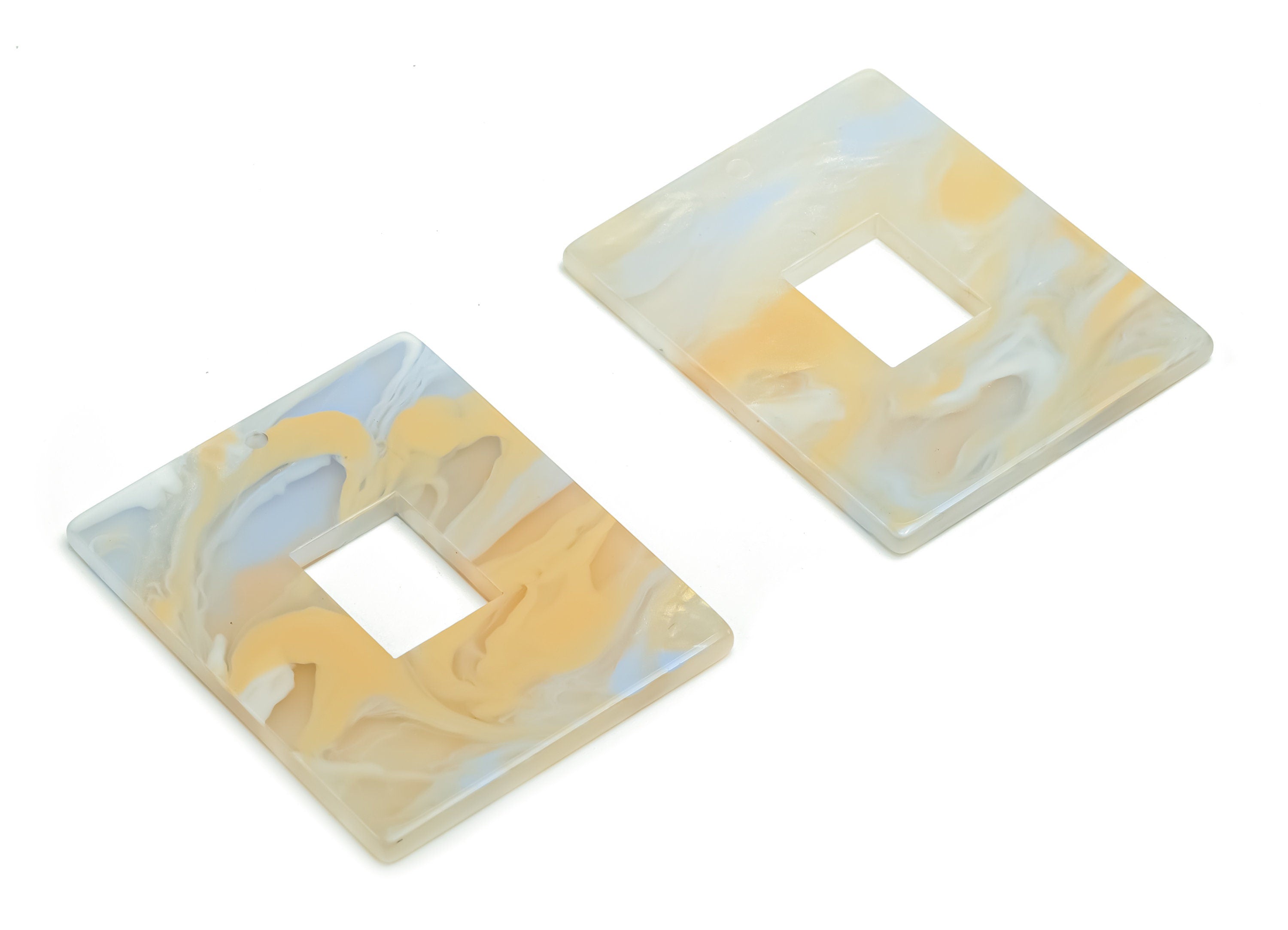 Acrylic Rectangle Earring Charms - Acrylic Rectangle Pendant - Jewelry Making Supplies - Color Code: A792 - 39.74x31.73x2.37mm - AC2379-A792 - DOMEDBAZAAR