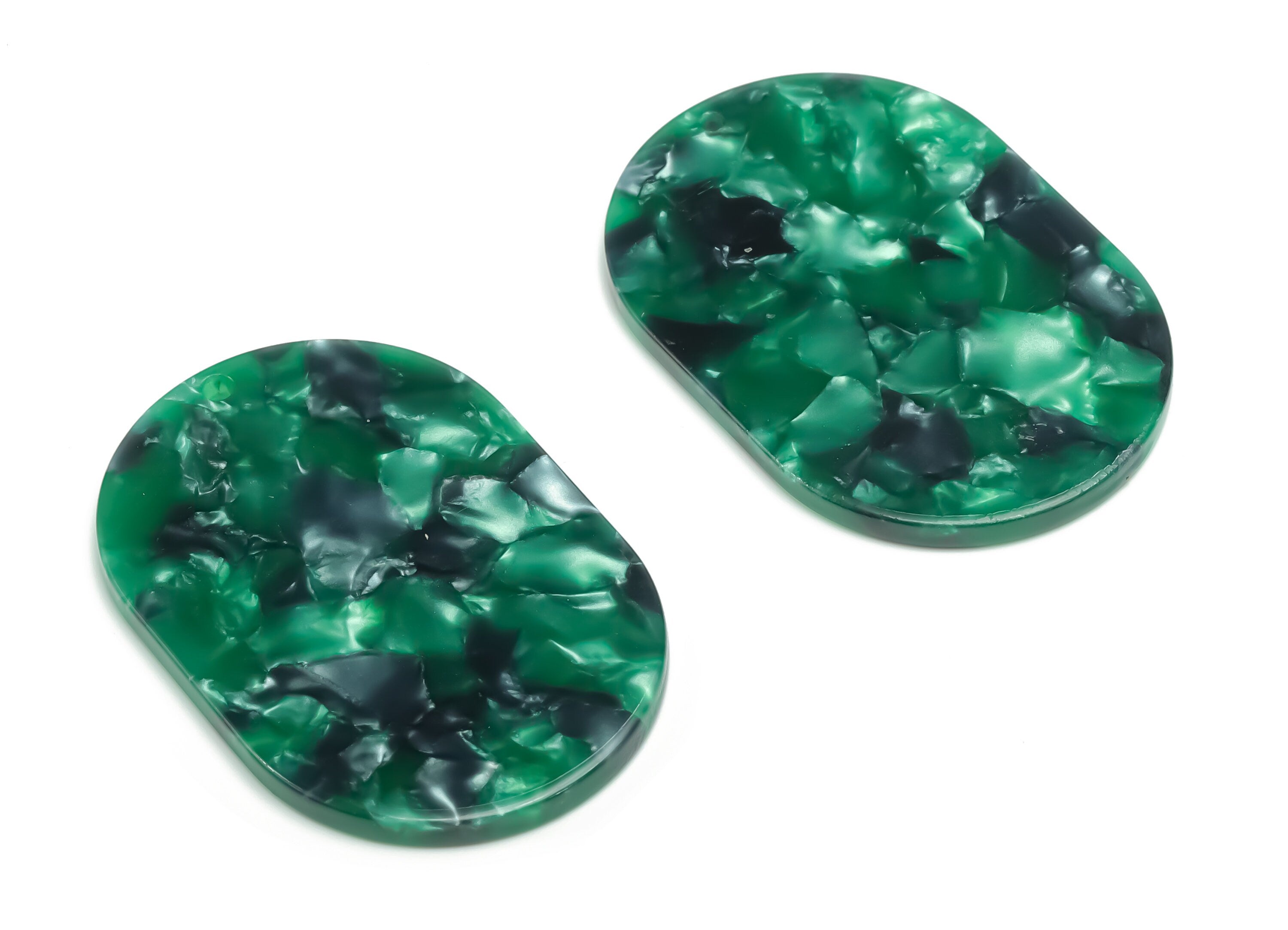 Acetate Oval Earring Charms - Acetate Oval Pendant - Jewelry Making Supplies - Color Code: A13 - 40.2x27.08x2.43mm - AC2371-A13 - DOMEDBAZAAR
