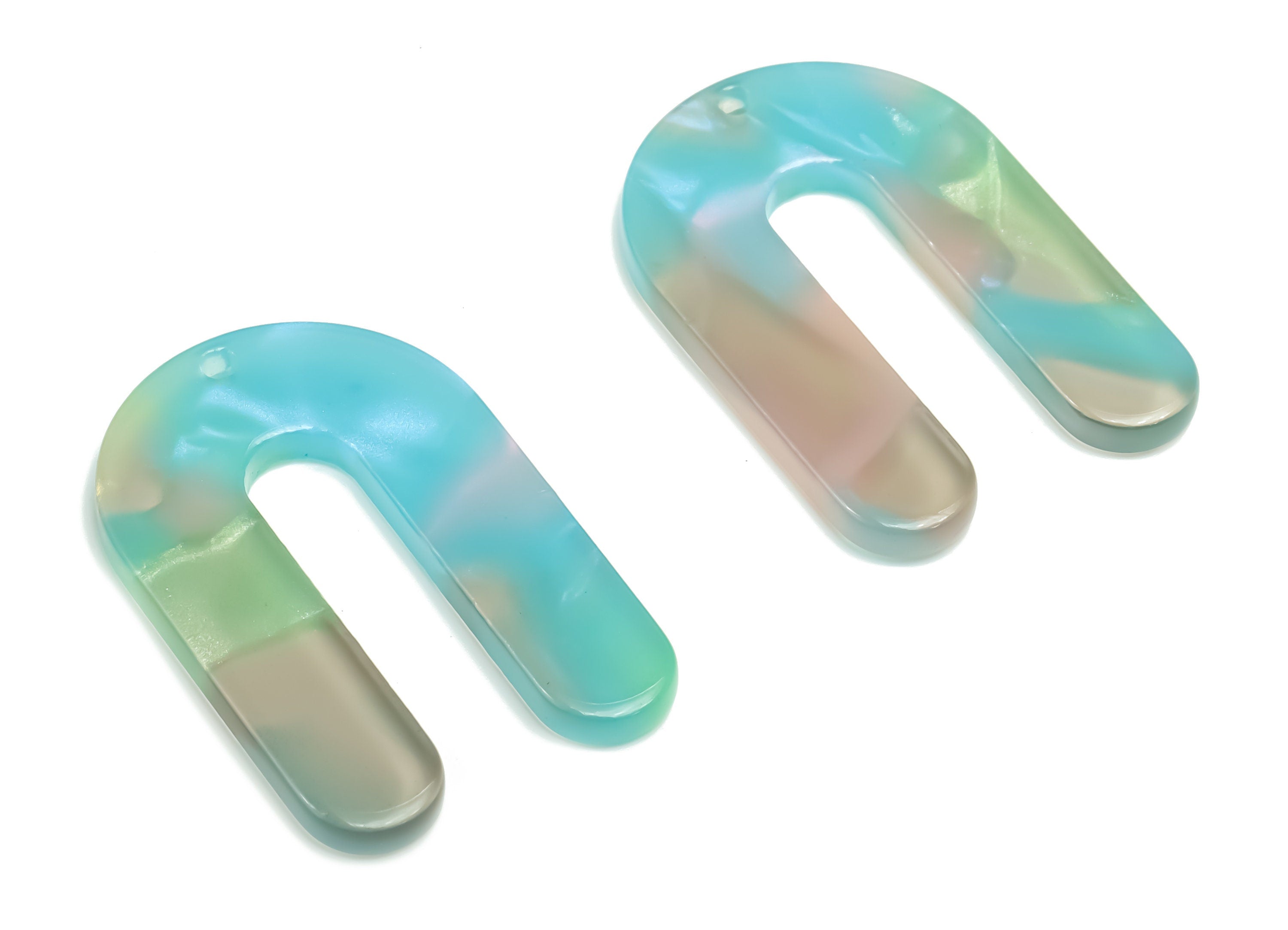 Acetate U Earring Charms - Acetate U Pendant - Jewelry Making Supplies - Color Code:783 - 32.42x21.52x2.6mm - AC1969-A783 - DOMEDBAZAAR