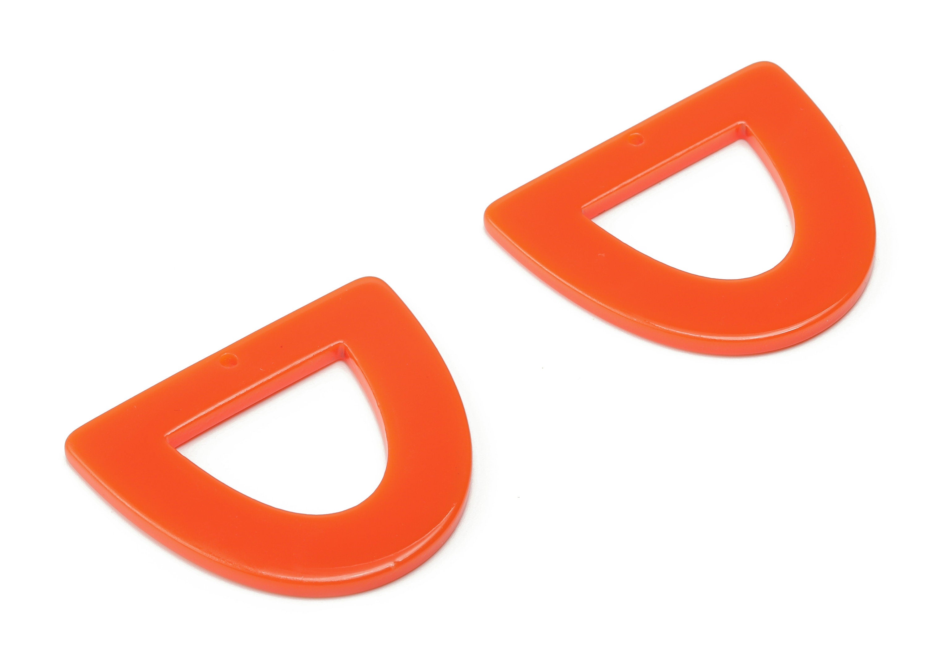 Acrylic D Earring Charms - Acrylic Half Ellipse Pendant - Jewelry Making Supplies - Color Code: A733 - 39.07x34.22x2.75mm - AC2327-A733 - DOMEDBAZAAR