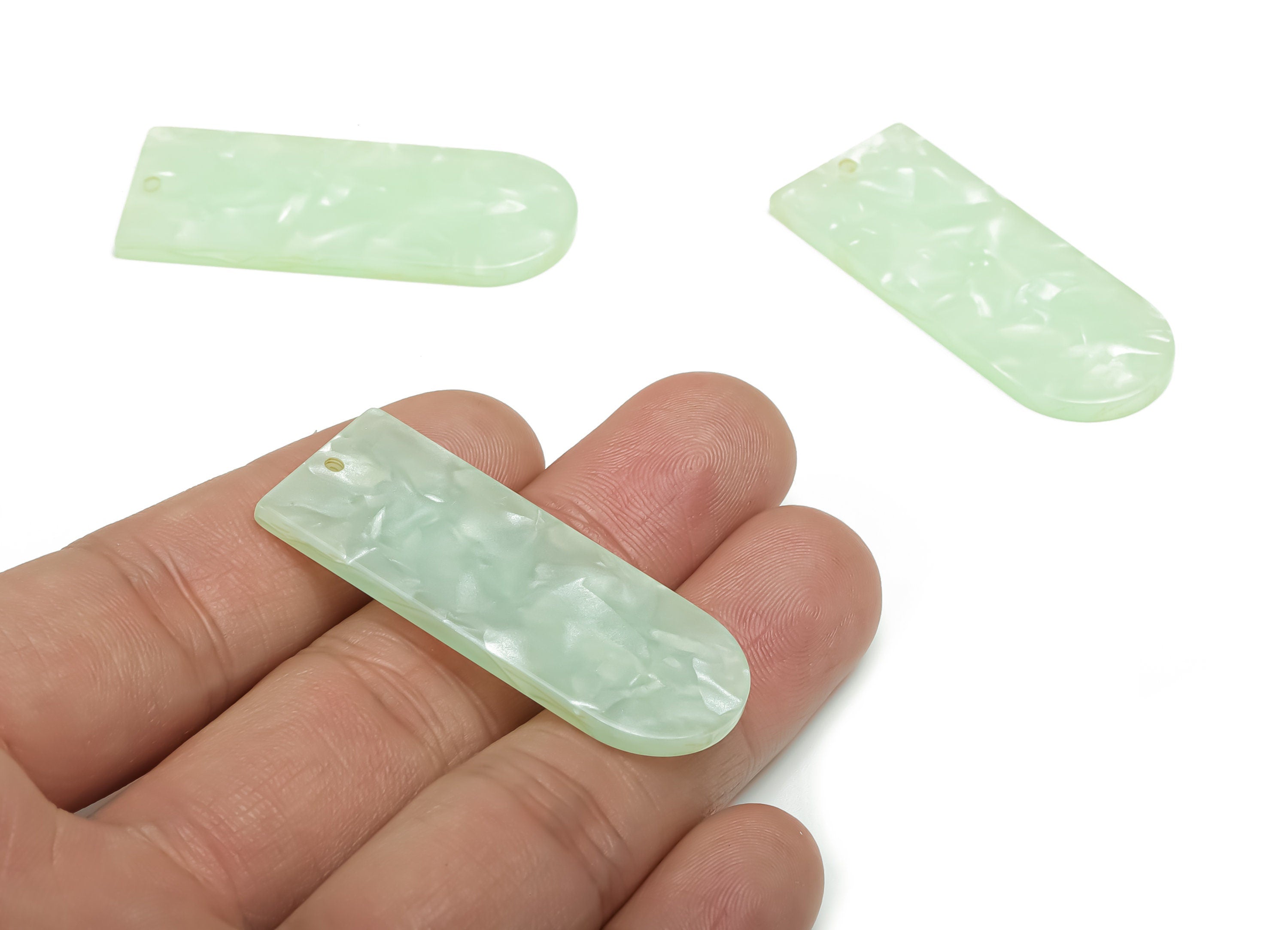 Acrylic D Earring Charms - Acrylic D Pendant - Jewelry Making Supplies - Color Code: A763 - 44.82x17.72x2.54mm - AC2373-A763 - DOMEDBAZAAR