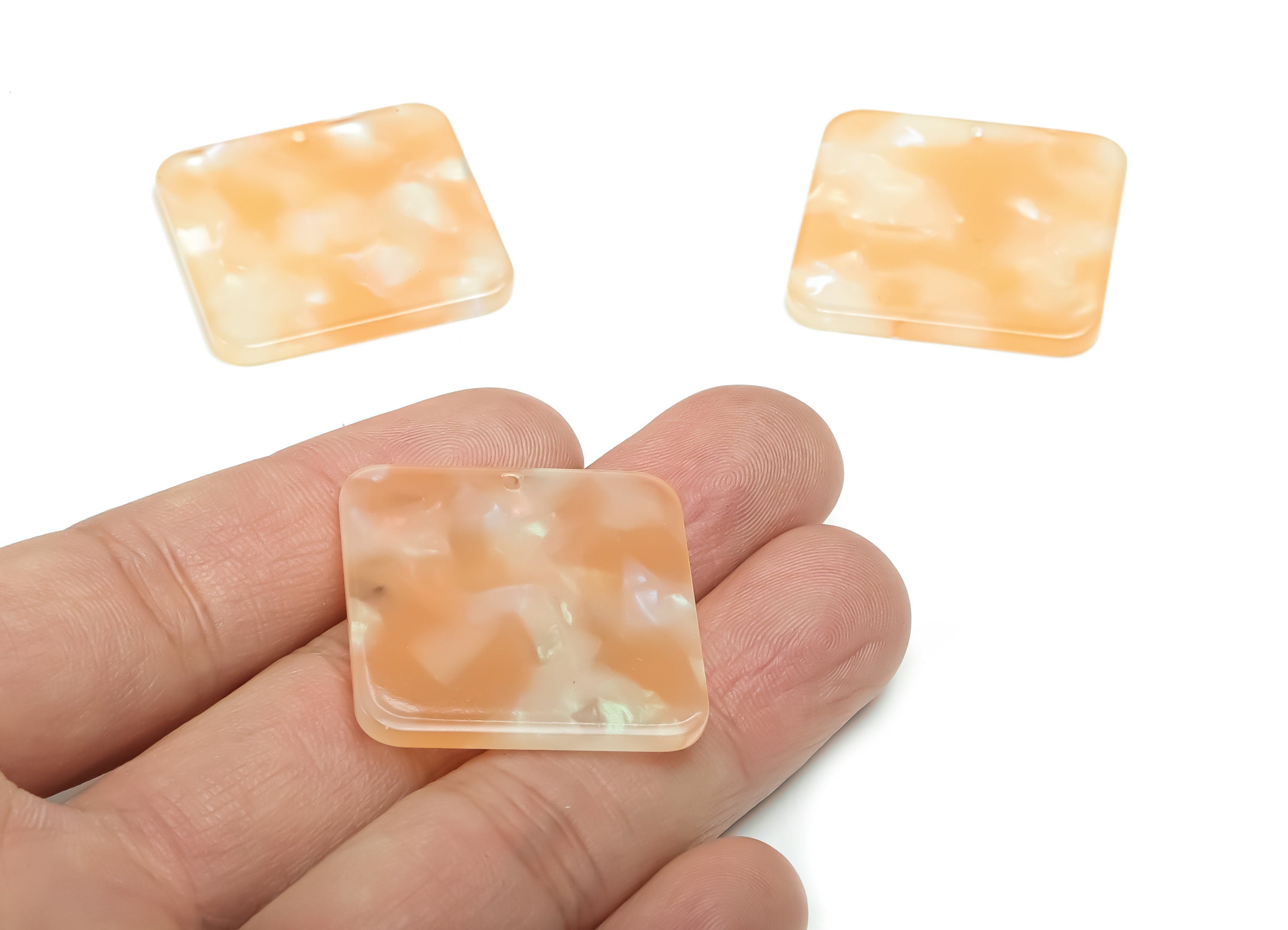 Acetate Square Earring Charms - Acetate Square Pendant - Jewelry Making Supplies - Color Code: A778 - 29.83x29.81x2.53mm - AC2378-A778 - DOMEDBAZAAR