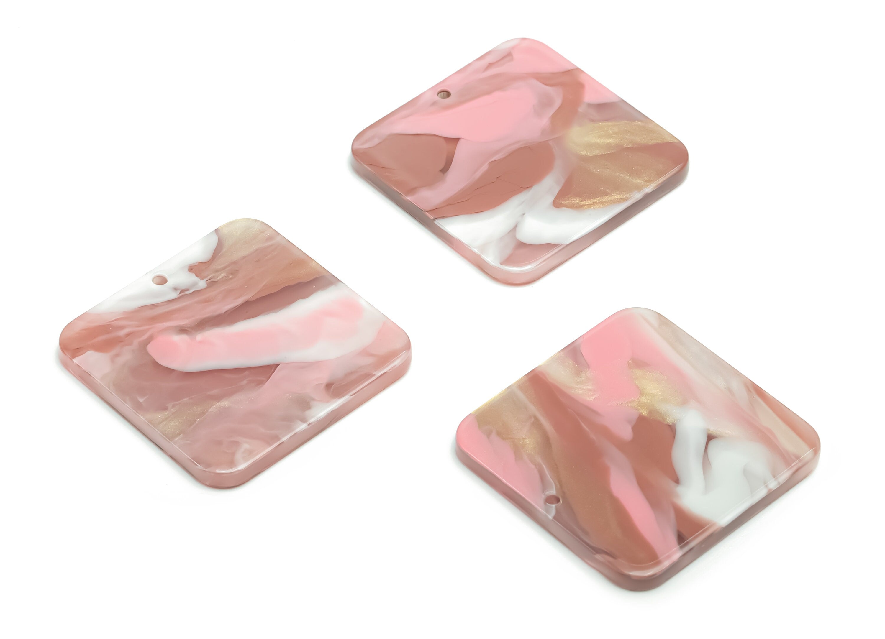 Acrylic Square Earring Charms - Acrylic Square Pendant - Jewelry Making Supplies - Color Code: A777 - 29.73x29.73x2.6mm - AC2378-A777 - DOMEDBAZAAR