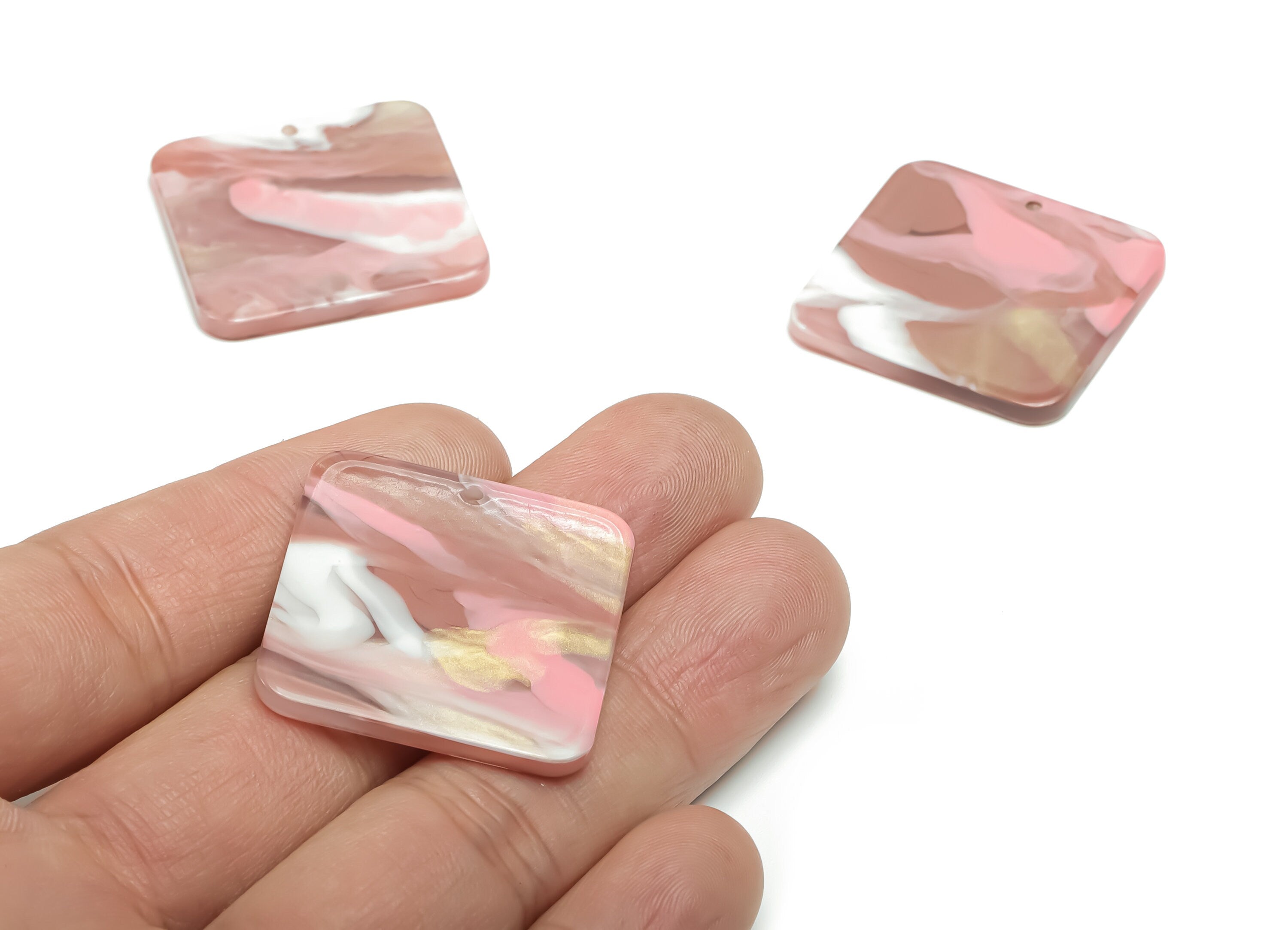 Acrylic Square Earring Charms - Acrylic Square Pendant - Jewelry Making Supplies - Color Code: A777 - 29.73x29.73x2.6mm - AC2378-A777 - DOMEDBAZAAR