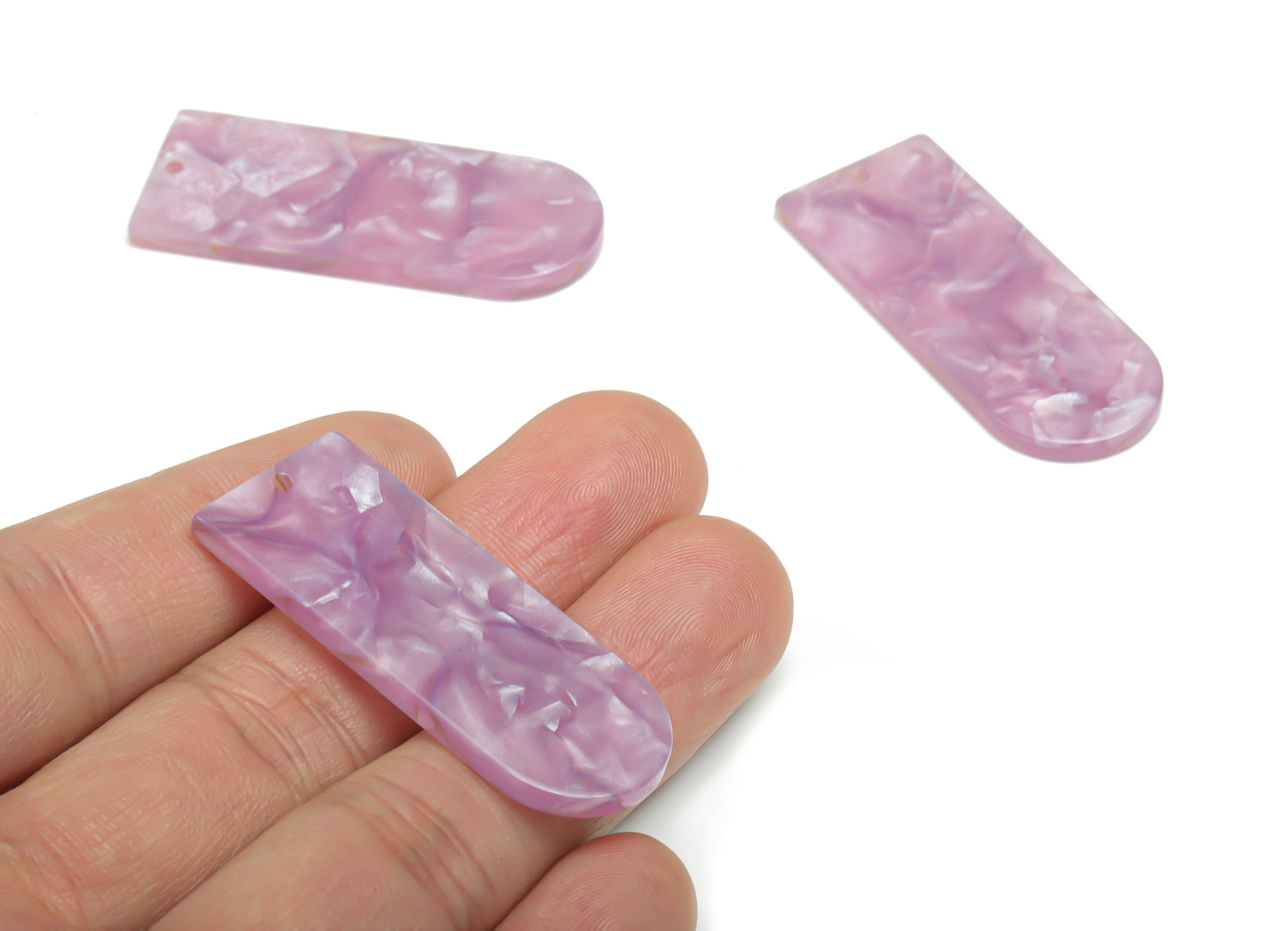 Acrylic D Earring Charms - Acrylic D Pendant - Jewelry Making Supplies - Color Code: A764 - 44.8x17.77x2.57mm - AC2373-A764 - DOMEDBAZAAR