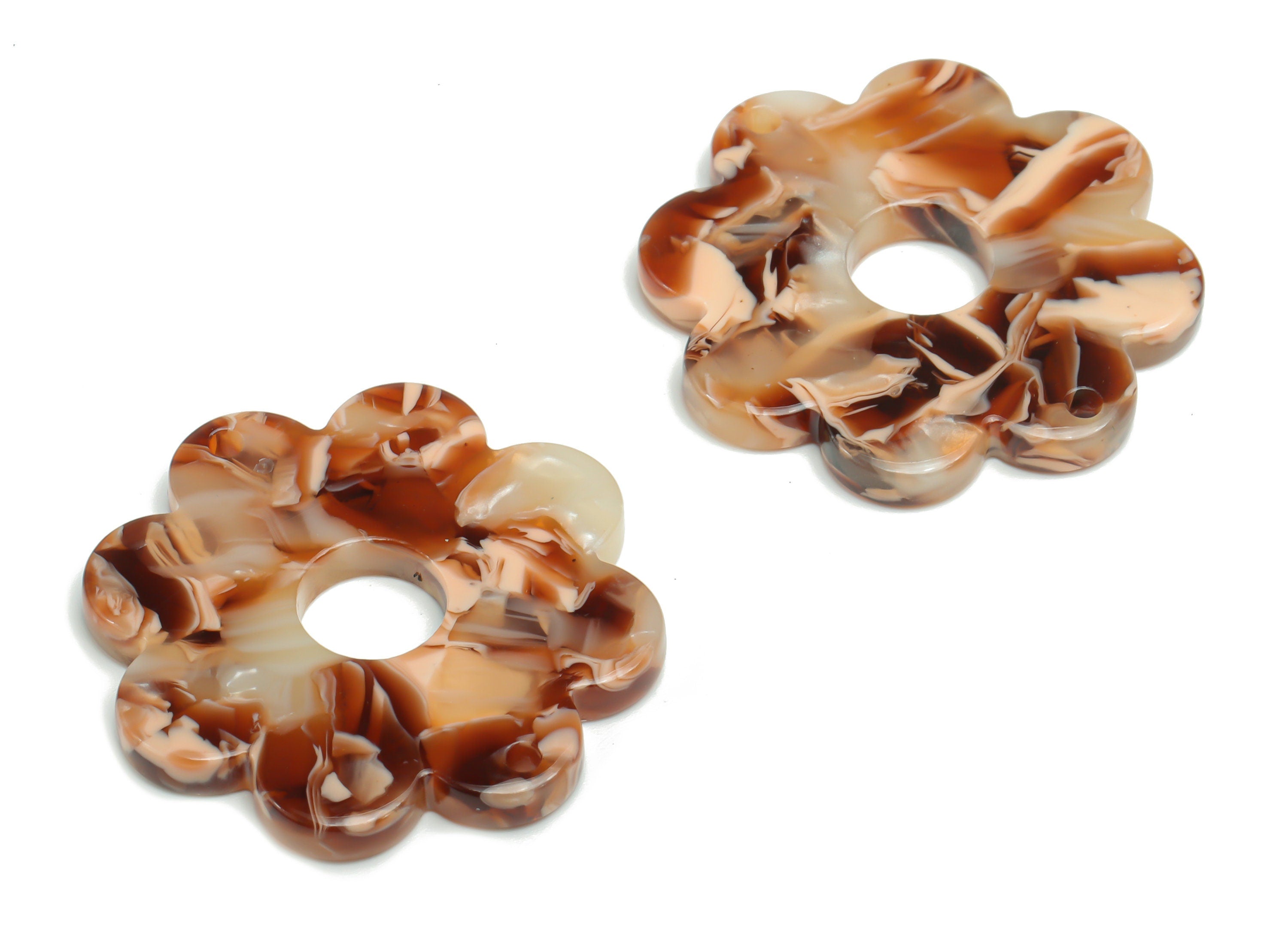 Acetate Flower Earring Charms - Acetate Flower Pendant Findings - Jewelry Making Supplies - Color Code: A772 - 30.18x30x2.78mm - AC2375-A772 - DOMEDBAZAAR