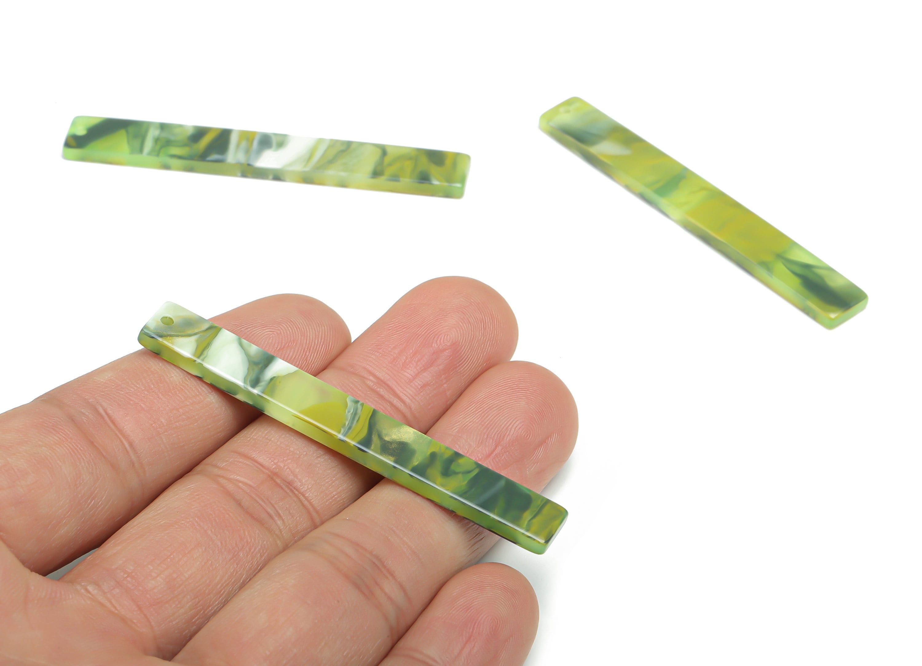 Acrylic Long Stick Earring Charms - Acrylic Bar Pendant - Jewelry Making Supplies - Color Code: A790 - 59.78x7.84x2.65mm - AC1049-A790 - DOMEDBAZAAR