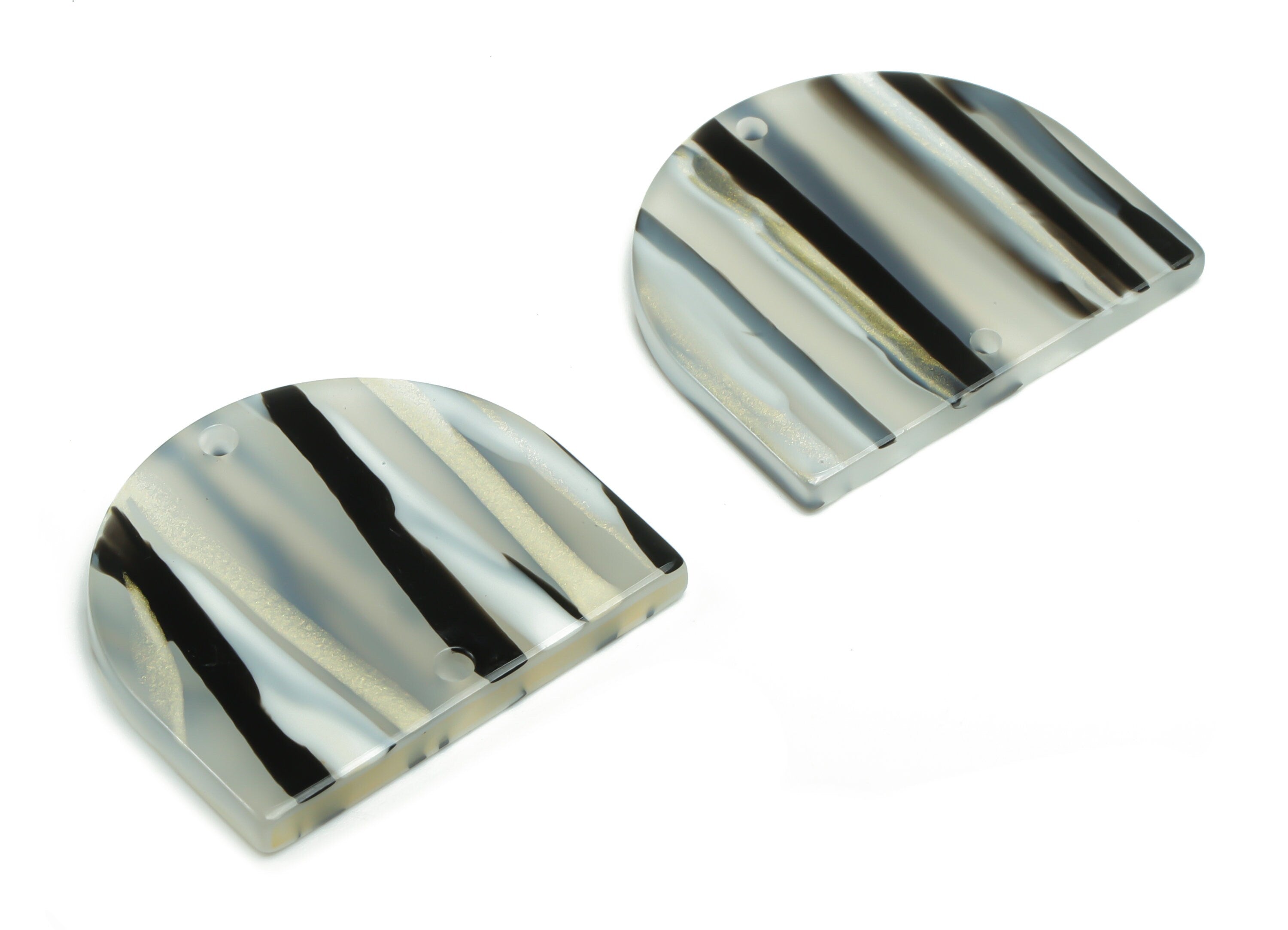 Acrylic Domed Earring Connector - Acrylic D Charms and Pendant - 2 Holes - Jewelry Supplies - Color Code:A773 - 27.68x24x2.6mm - AC1323-A773 - DOMEDBAZAAR