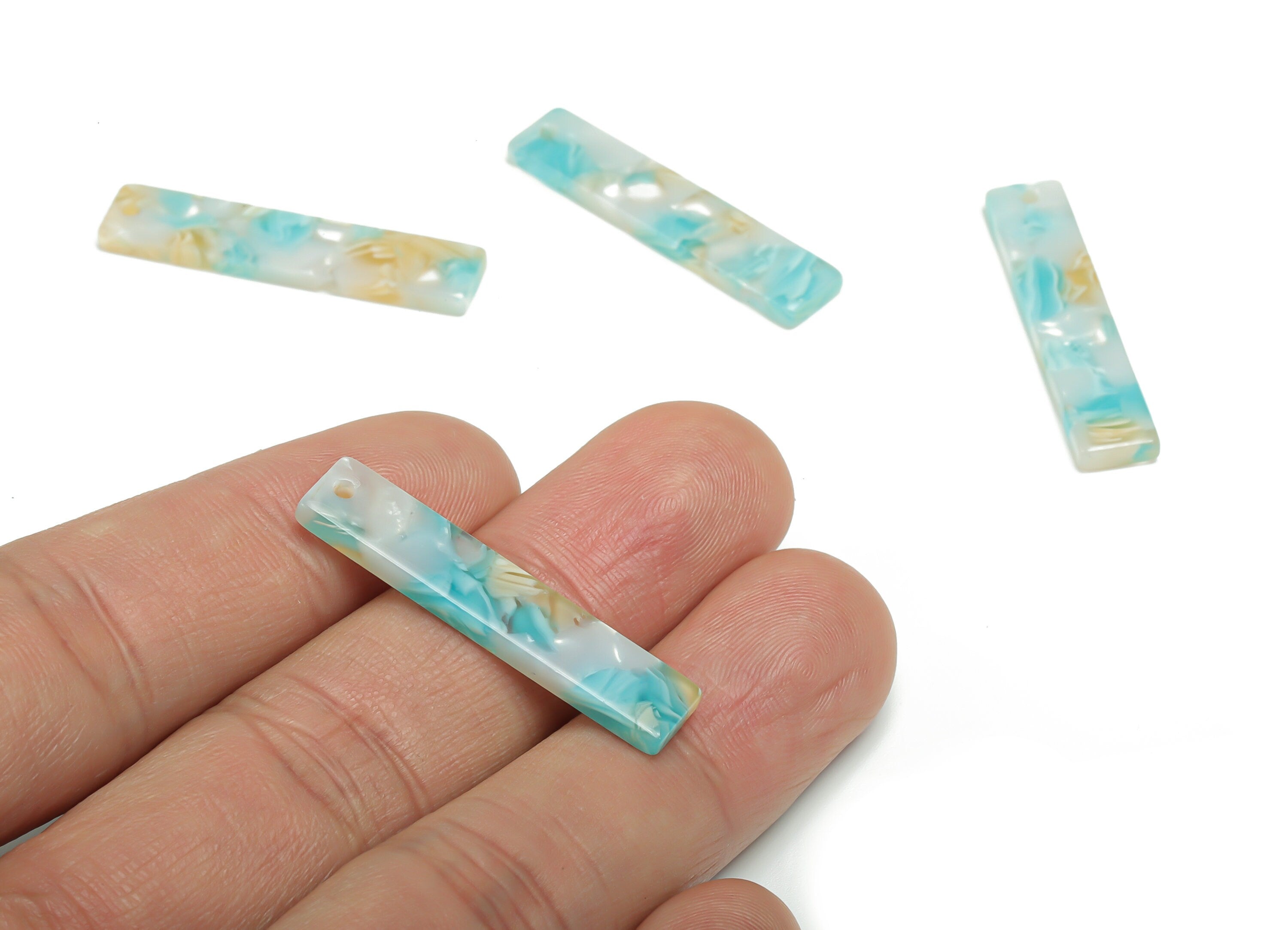 Acetate Stick & Bar Earring Charms - Acetate Stick Pendant - Jewelry Making Supplies - Color Code: A787 - 34.01x7.11x2.56mm - AC1026-A787 - DOMEDBAZAAR
