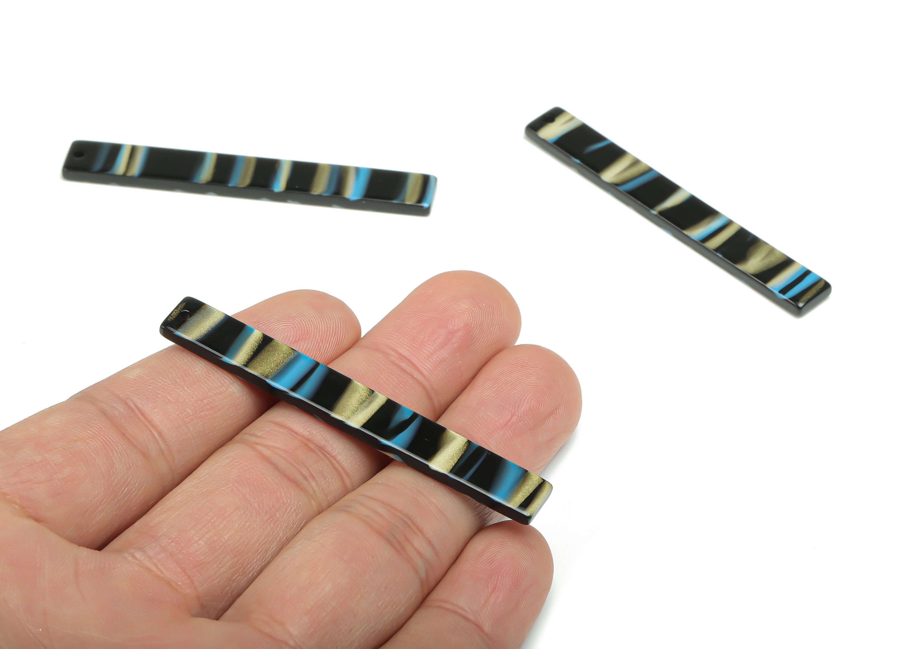 Acrylic Long Stick Earring Charms - Acrylic Bar Pendant - Jewelry Making Supplies - Color Code: A788 - 59.82x7.8x2.4mm - AC1049-A788 - DOMEDBAZAAR