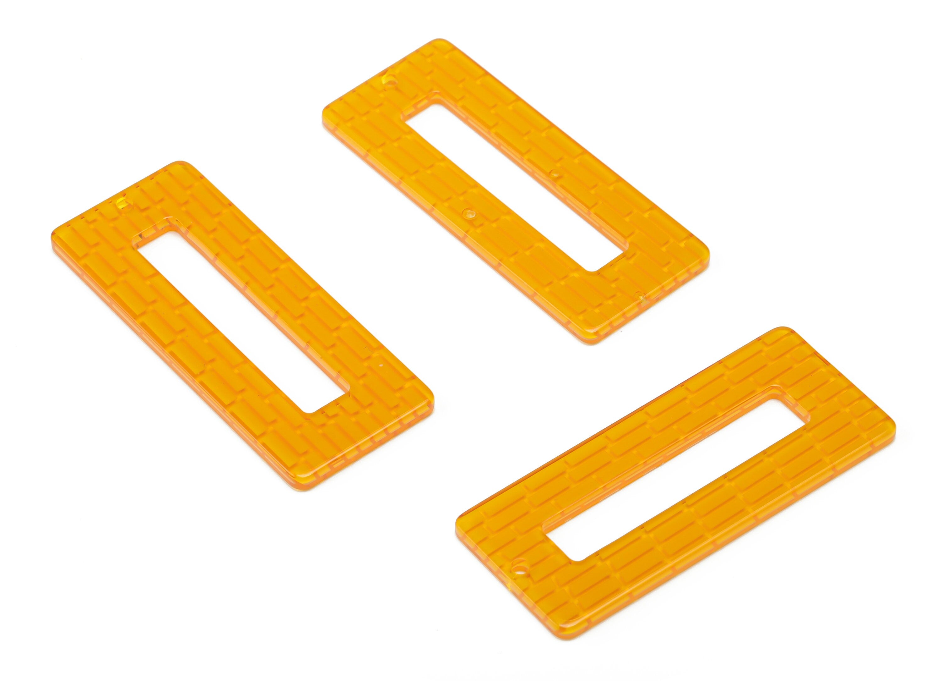 Acrylic Rectangle Earring Charms - Acrylic Rectangle Pendant - Jewelry Making Supplies - Color Code: A740 - 48.07x20x2.27mm - AC1025-A740 - DOMEDBAZAAR